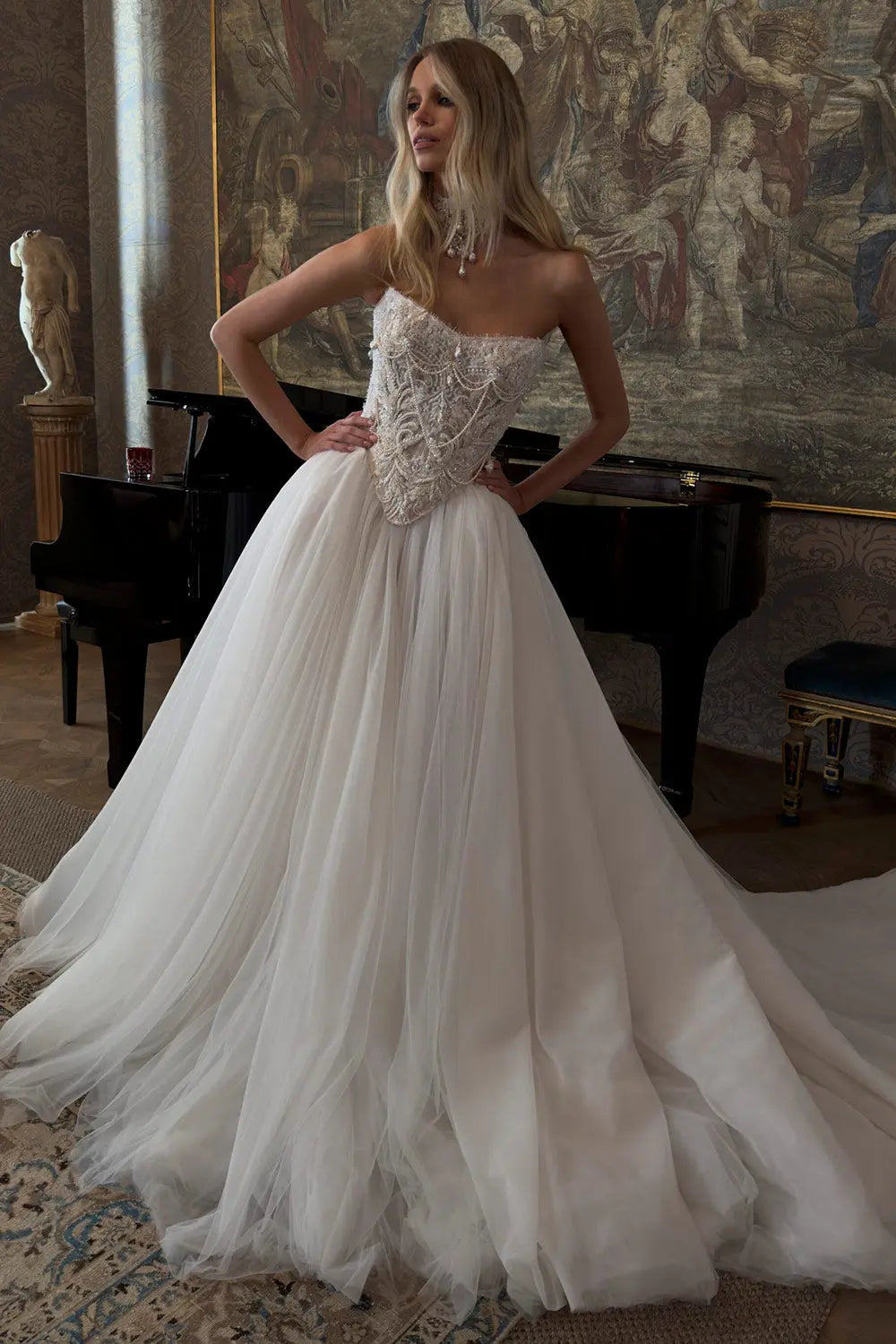 Sweetheart Beaded Lace Ball Gown Tulle Corset Wedding Dress SW217 – SHEER FAIRY