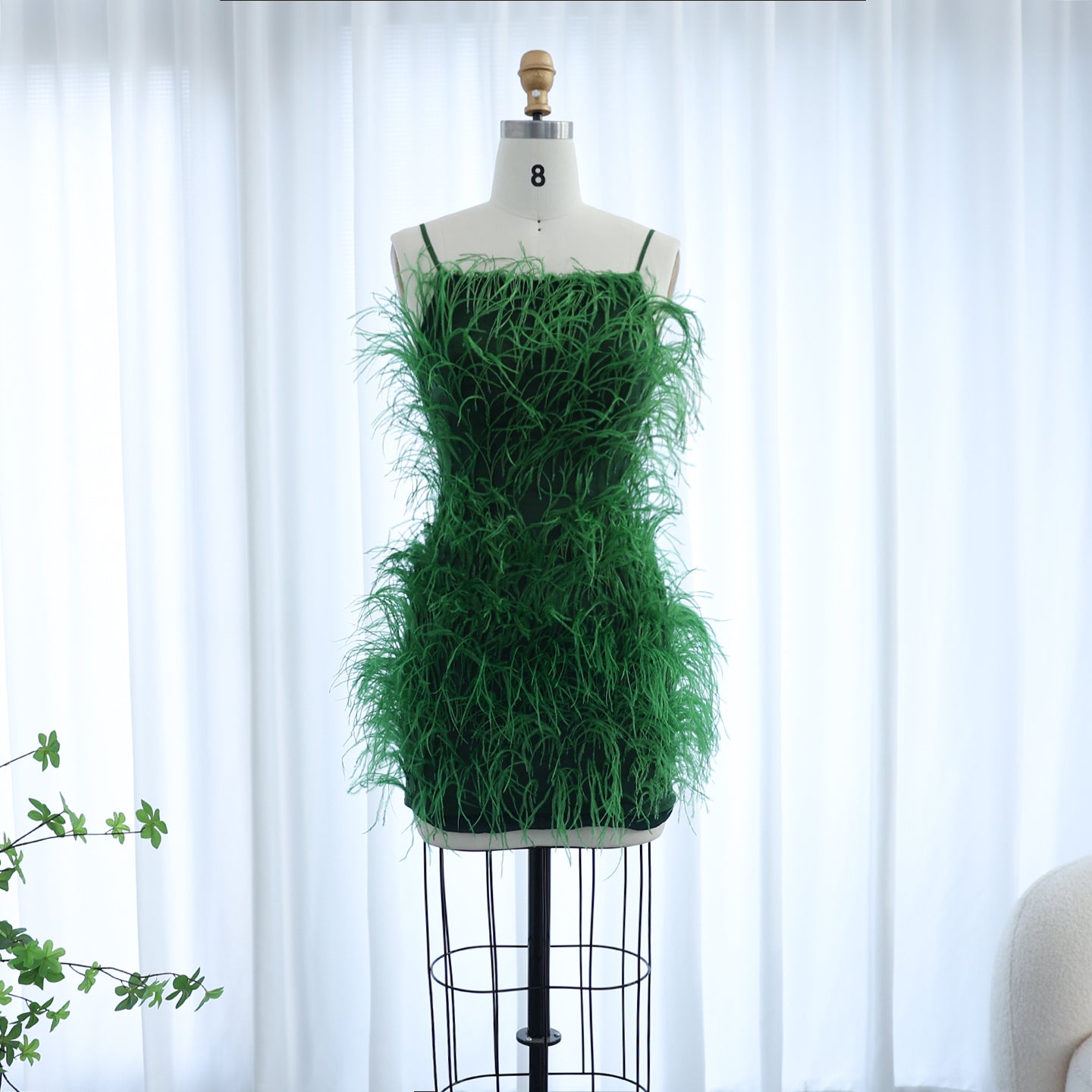 Fairy Relaxed Feather Cocktail Party Mini Gown RM089