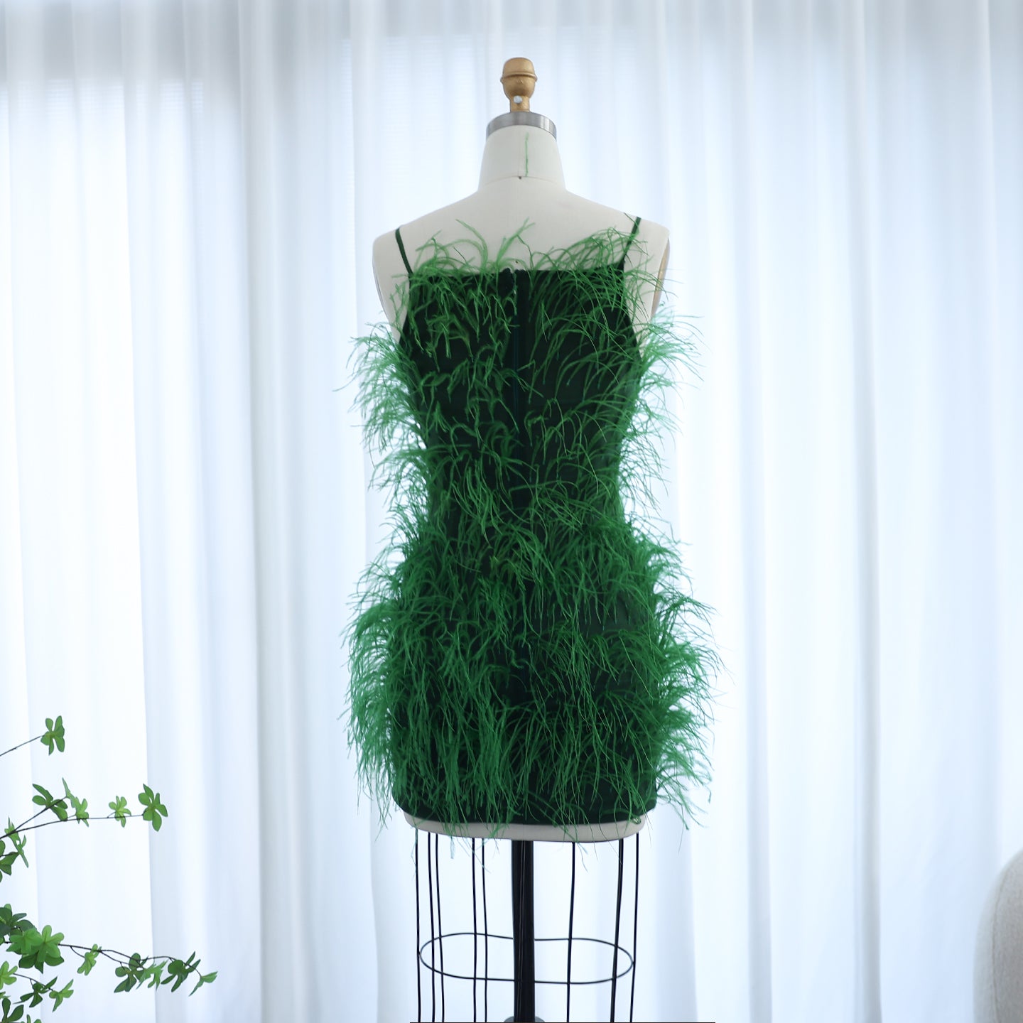 Fairy Relaxed Feather Cocktail Party Mini Gown RM089