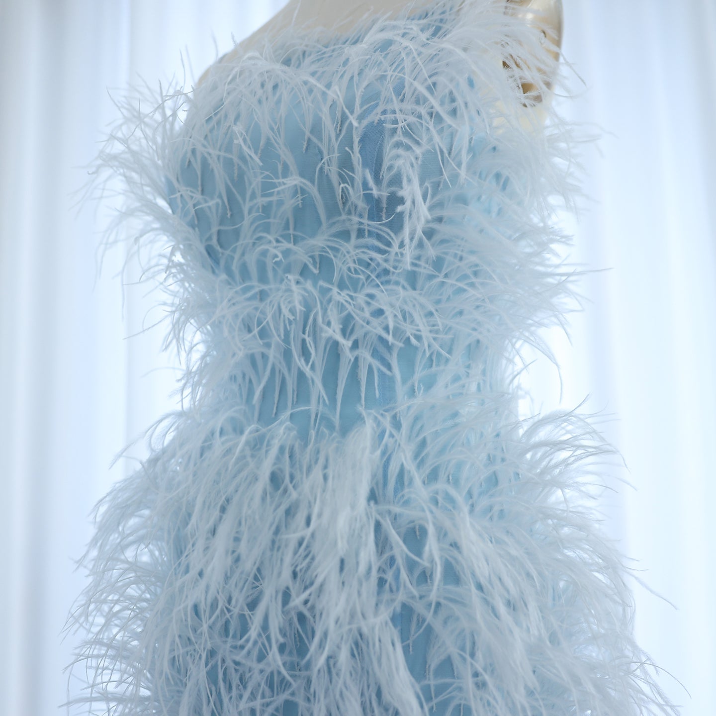 Fairy Relaxed Feather Cocktail Party Mini Gown RM089