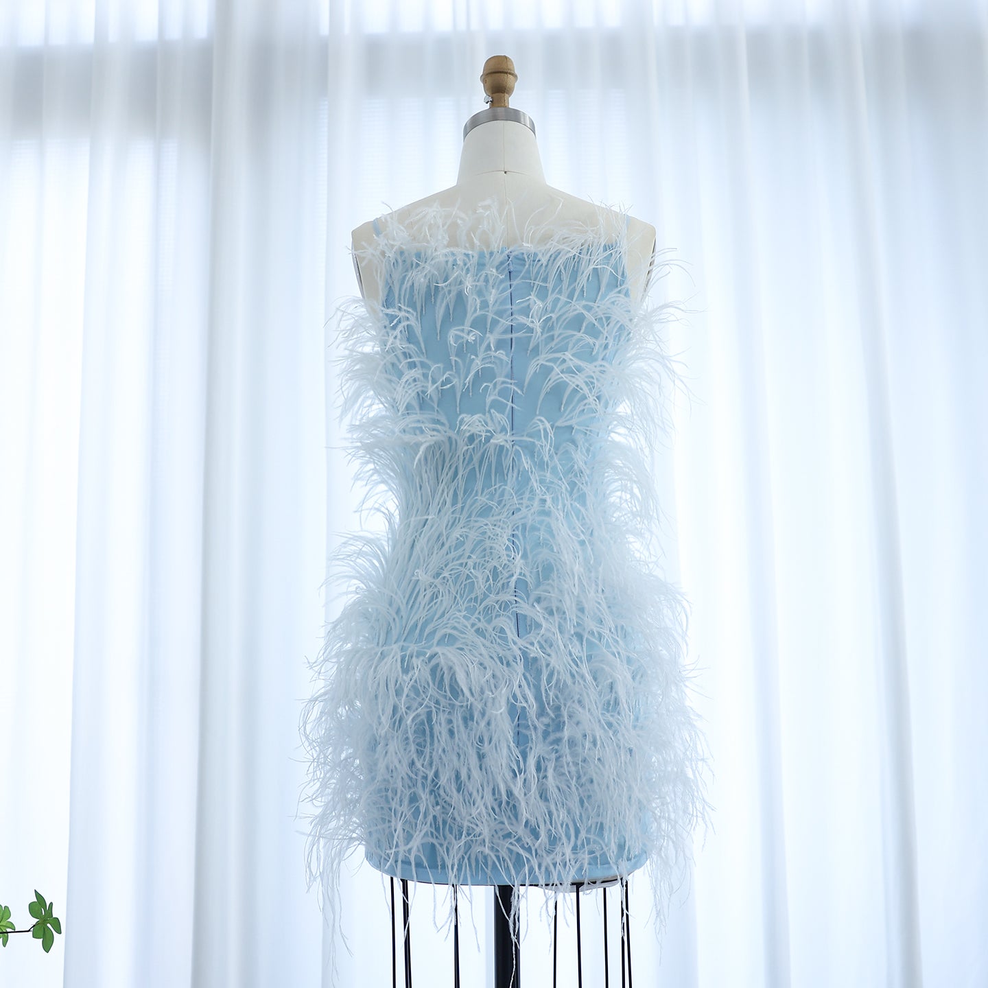 Fairy Relaxed Feather Cocktail Party Mini Gown RM089
