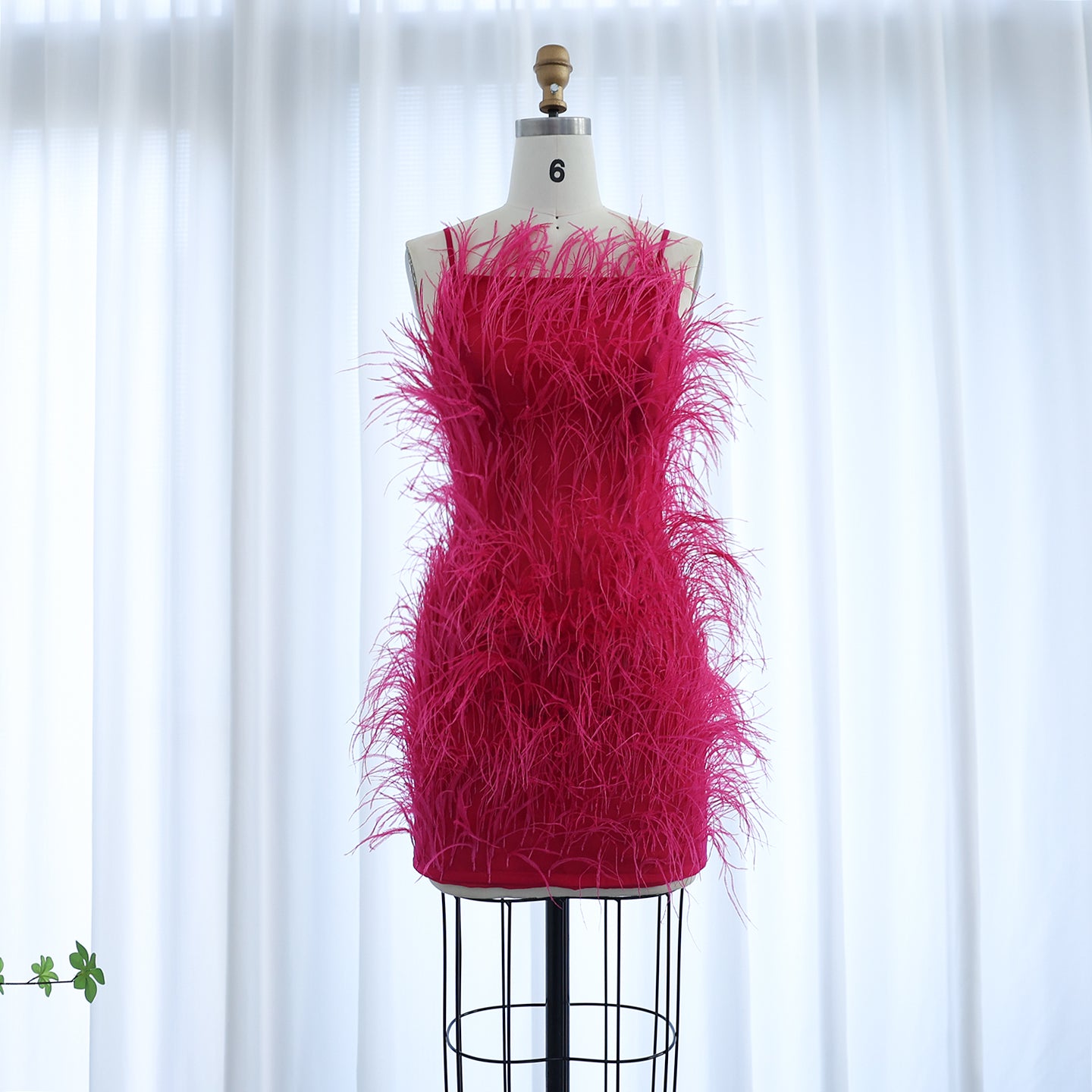 Fairy Relaxed Feather Cocktail Party Mini Gown RM089
