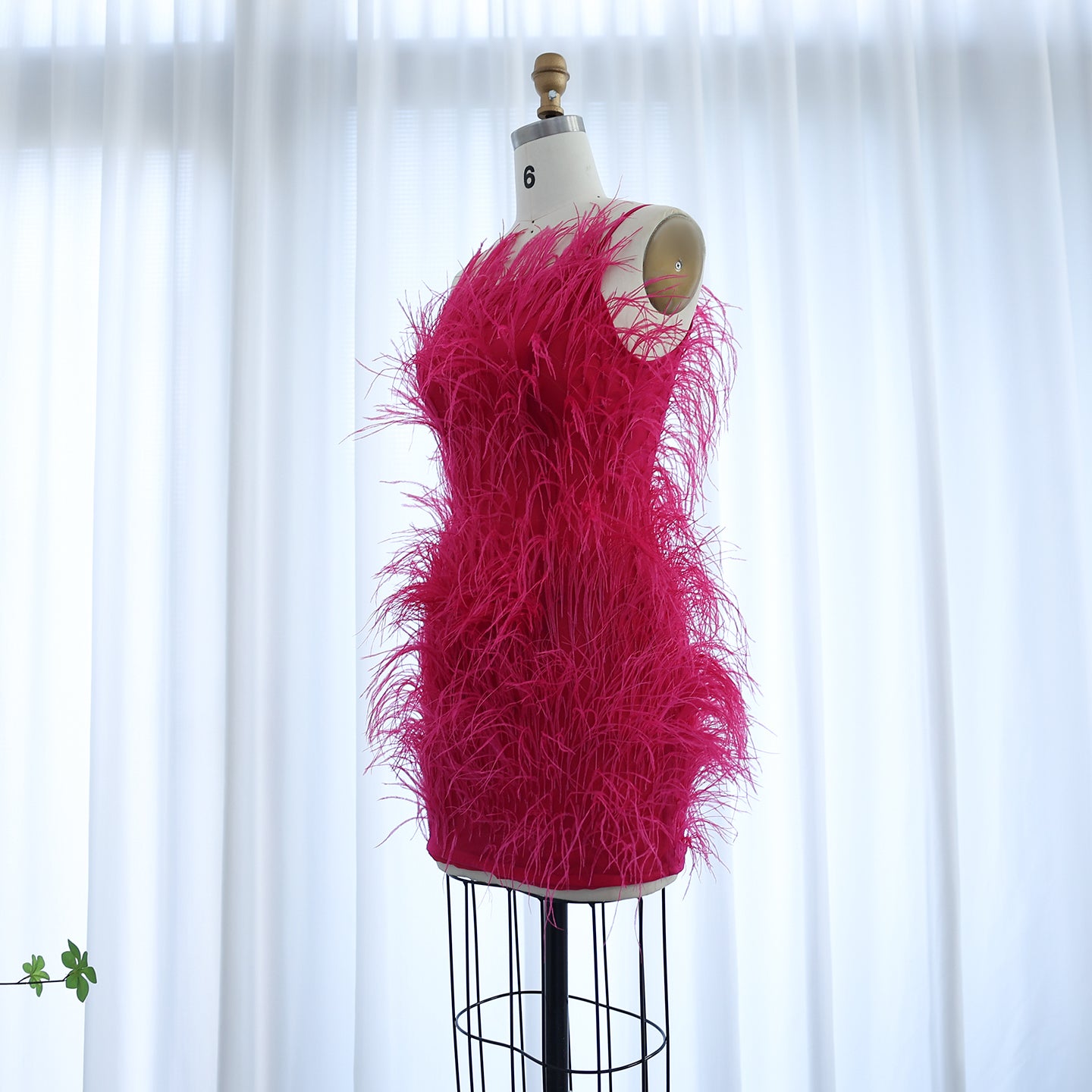 Fairy Relaxed Feather Cocktail Party Mini Gown RM089