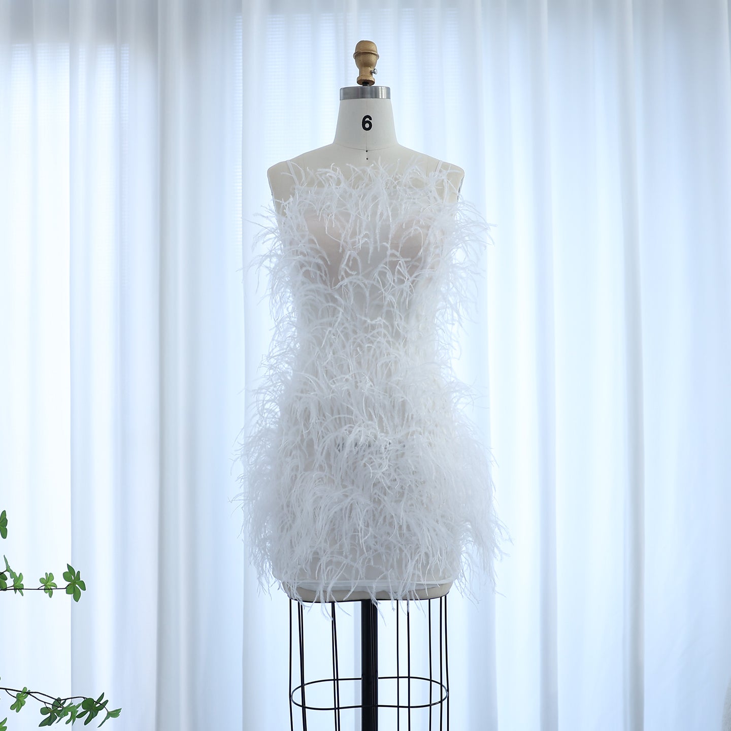 Fairy Relaxed Feather Cocktail Party Mini Gown RM089
