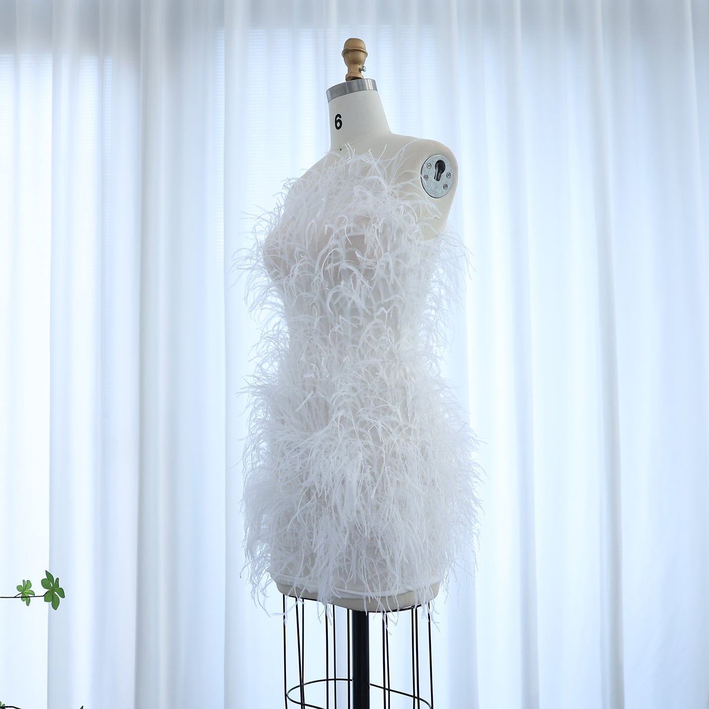 Fairy Relaxed Feather Cocktail Party Mini Gown RM089