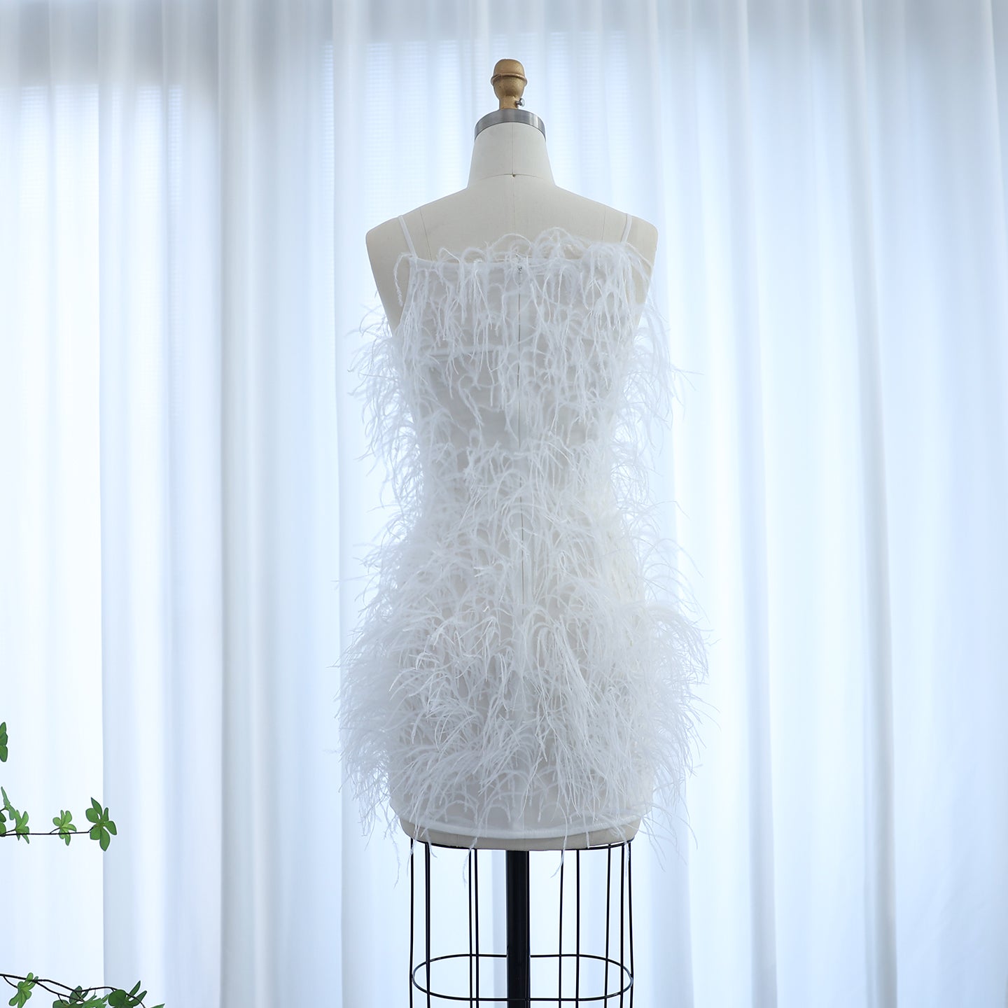 Fairy Relaxed Feather Cocktail Party Mini Gown RM089
