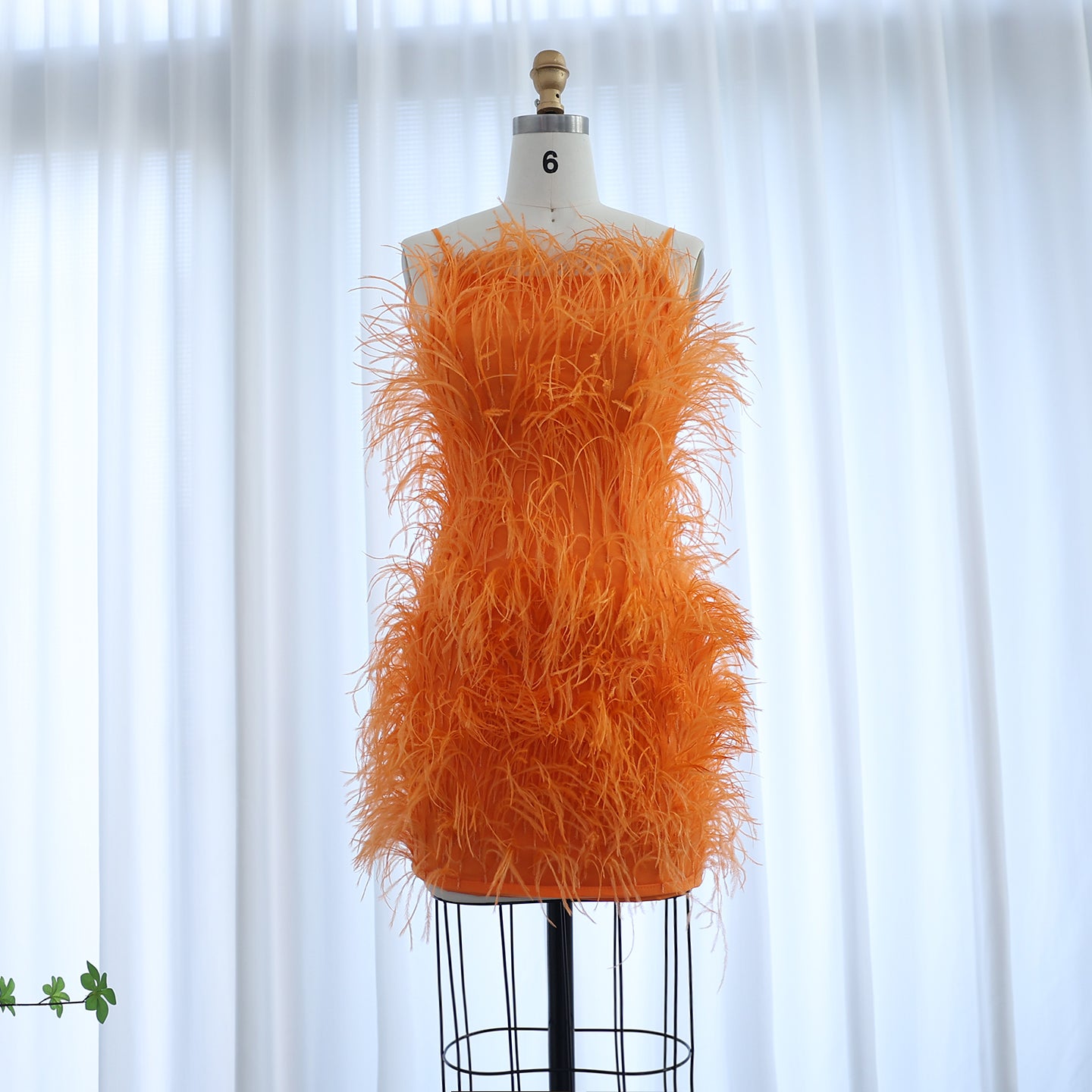 Fairy Relaxed Feather Cocktail Party Mini Gown RM089