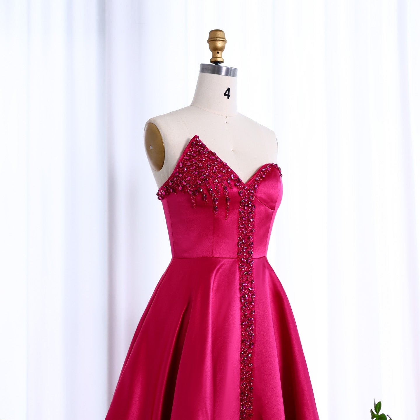 Elegant Crystal Black Strapless Evening Dresses Side Slit SS364