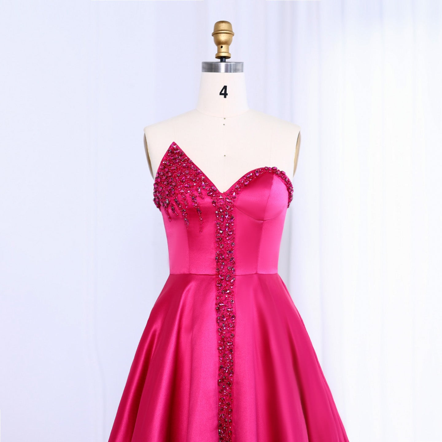 Elegant Crystal Black Strapless Evening Dresses Side Slit SS364