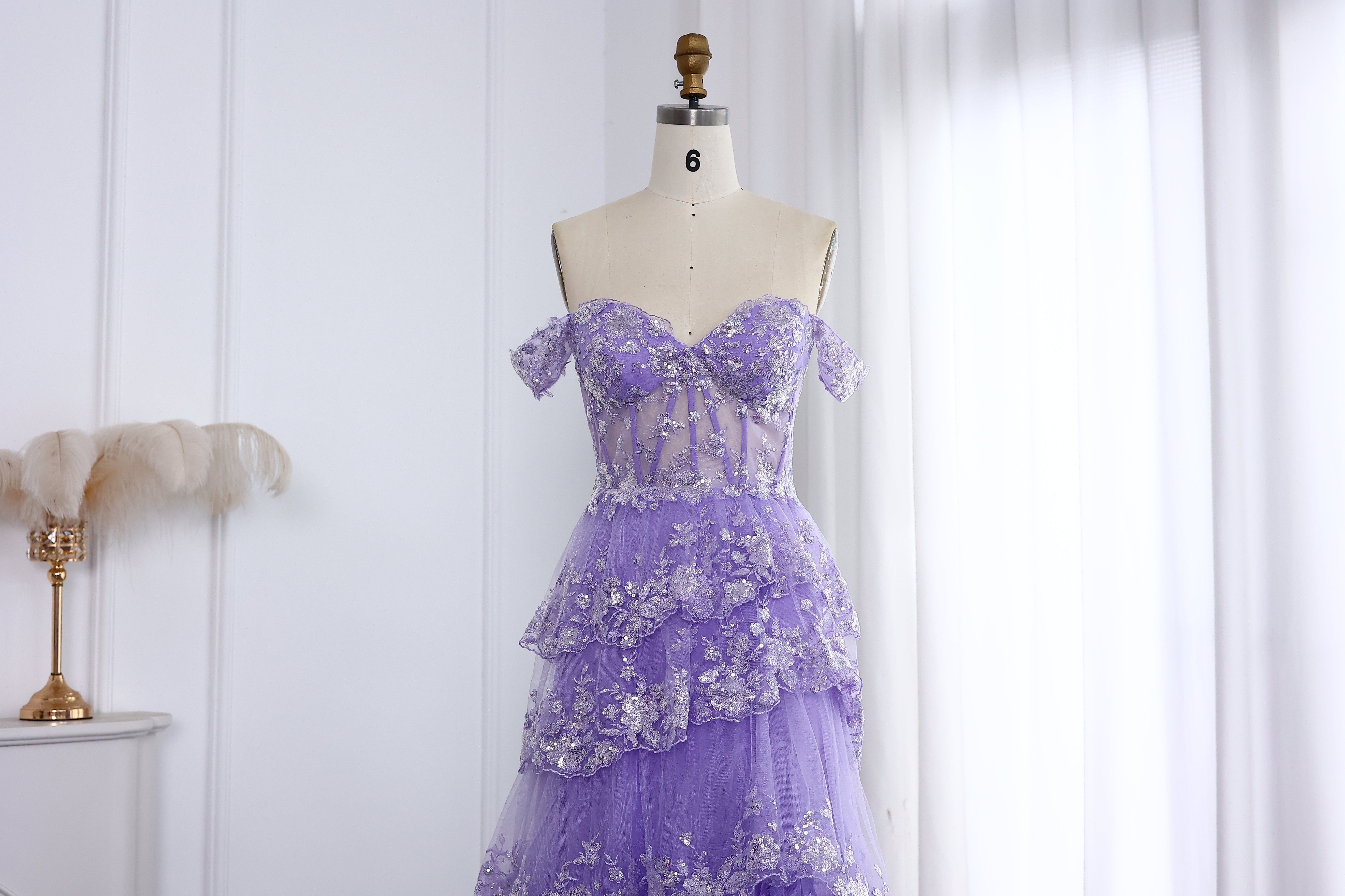 Black Off Shoulder Prom Dresses with Embroidery High Side Slit for Women Graduation Party Gowns
