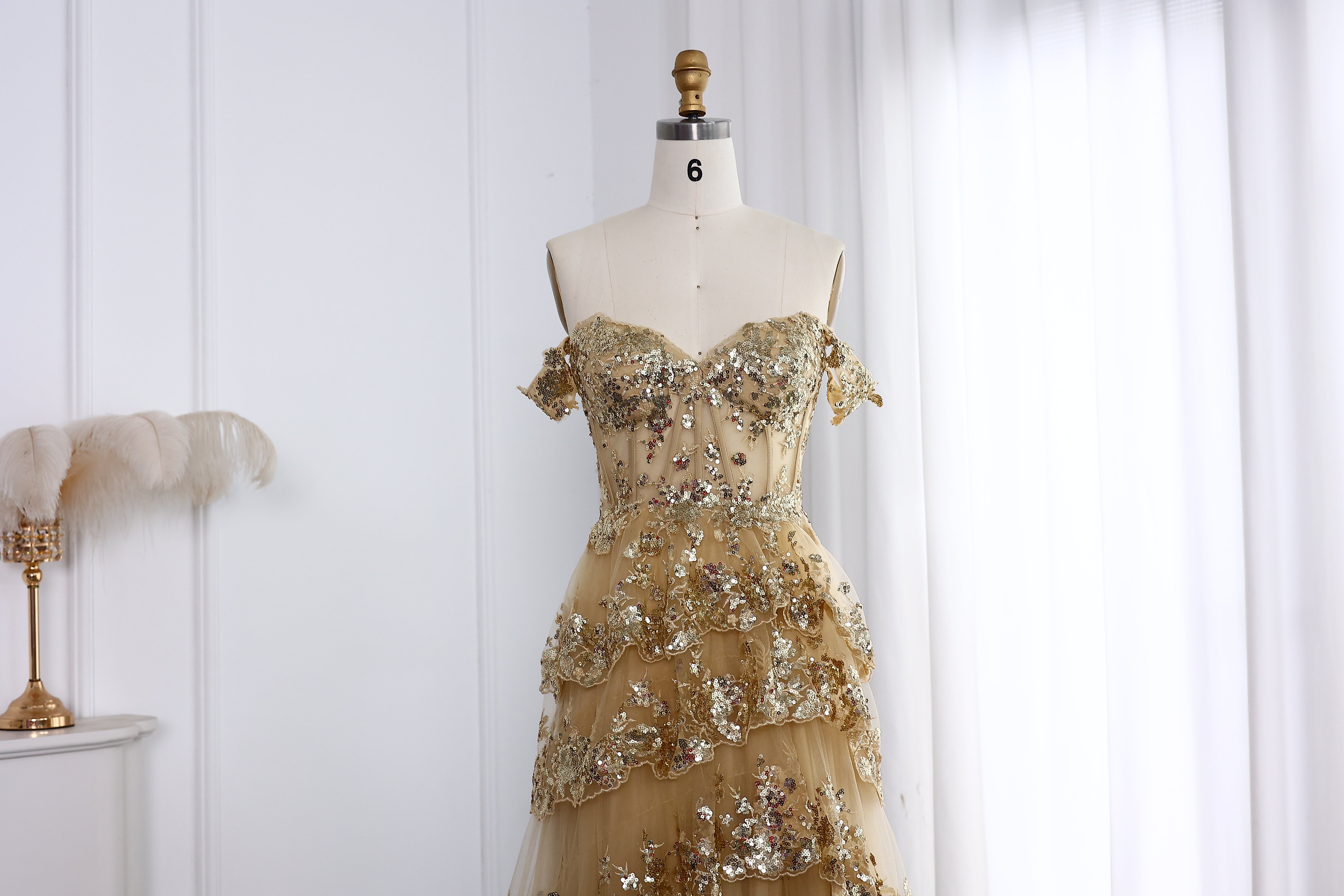 Black Off Shoulder Prom Dresses with Embroidery High Side Slit for Women Graduation Party Gowns