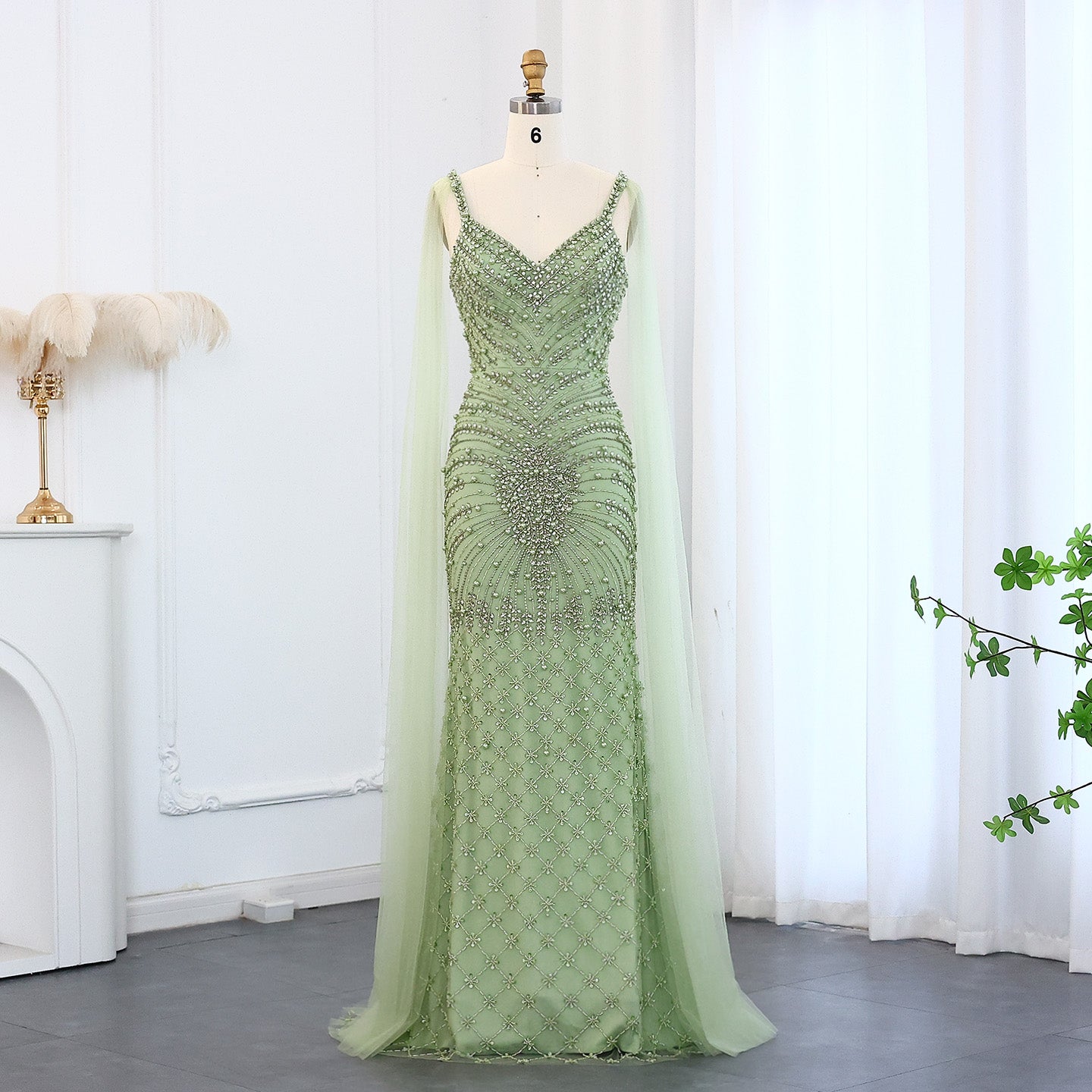 Luxury Rhinestones Silver Nude Spaghetti Evening Dress SS188