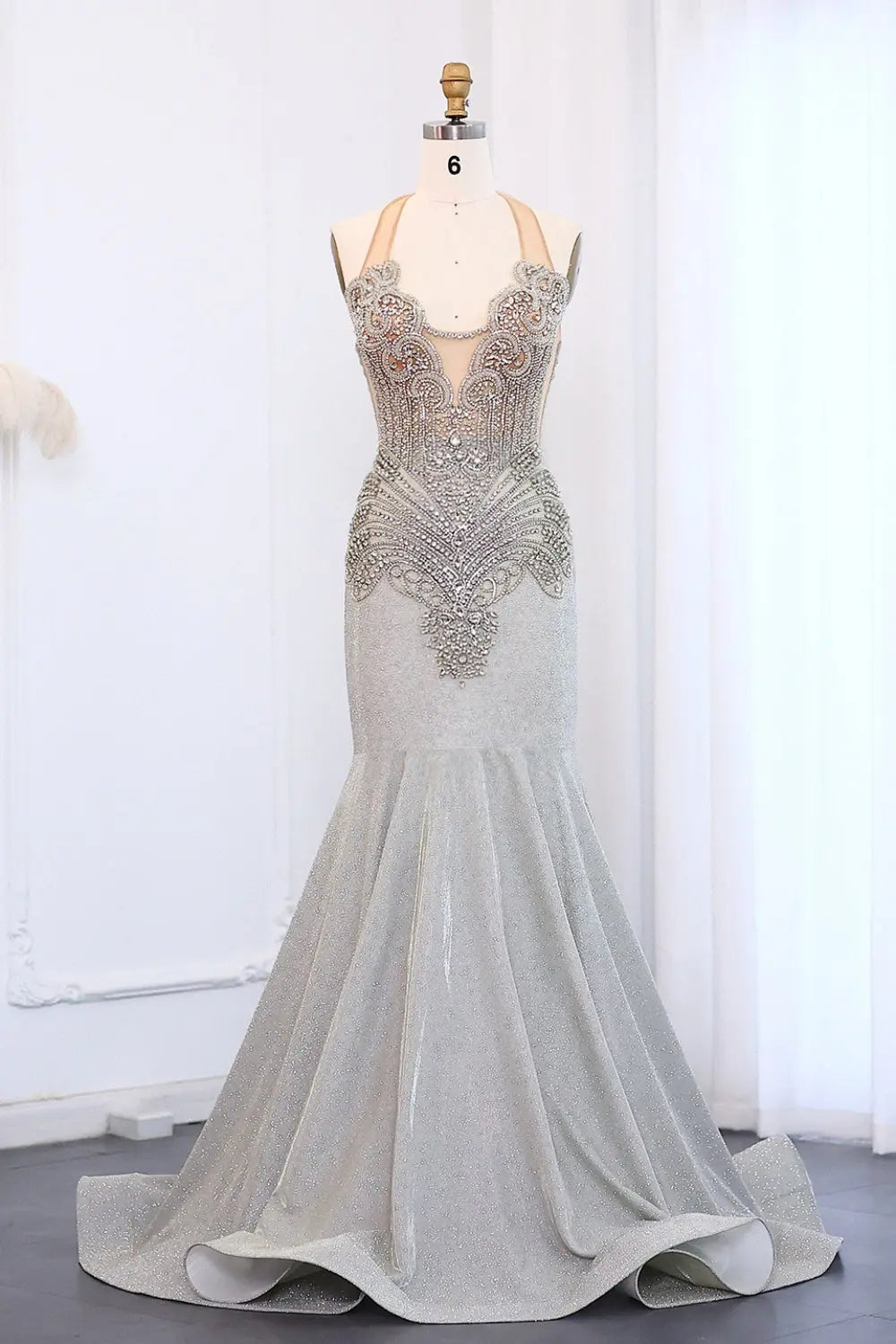 Luxury Rhinestone Illusion Mermaid Gown Prom Dress SH008 – SHEER FAIRY