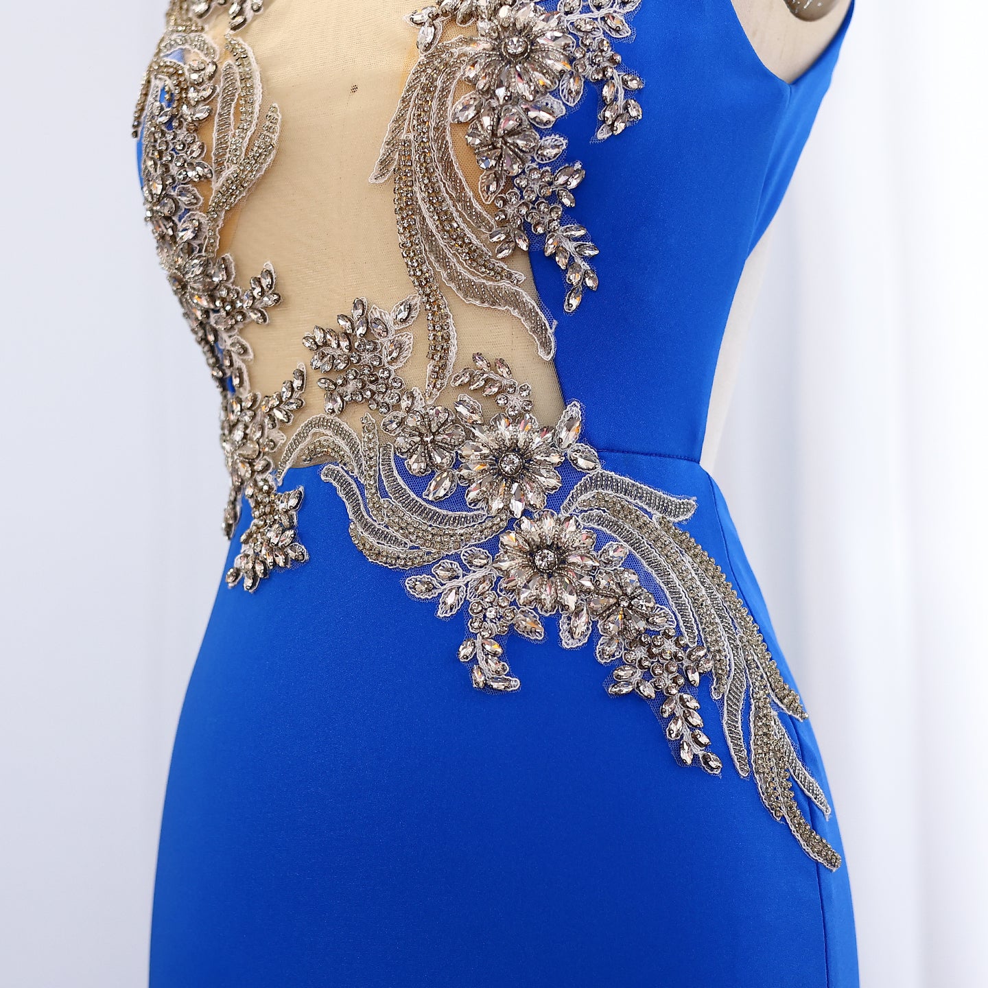 Royal Blue Mermaid African Prom Dresses with Crystal SH001