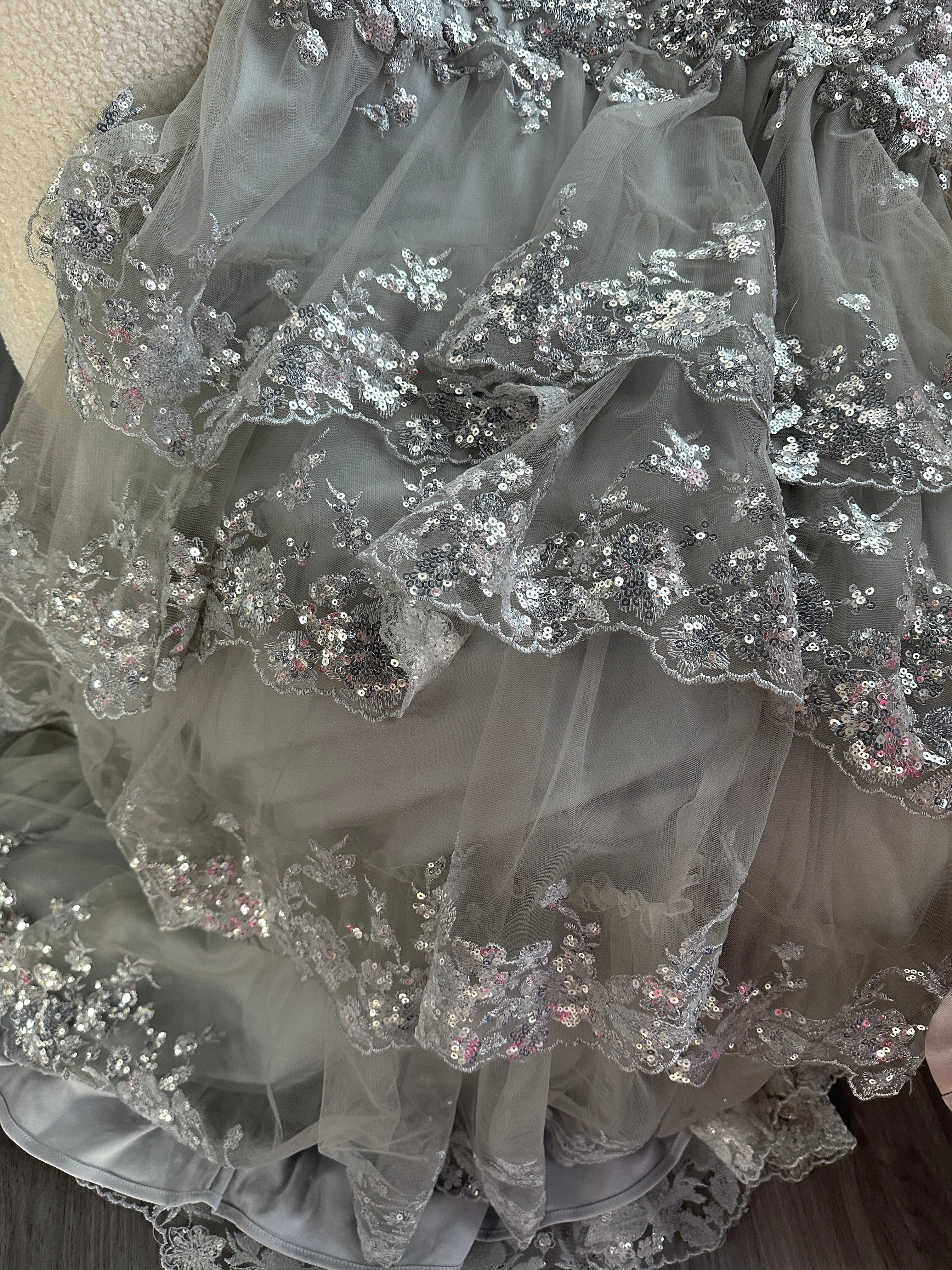 Elegant One Shoulder Silver Prom Dresses with Slit Embroidery Lilac Women Graduation Party Gowns