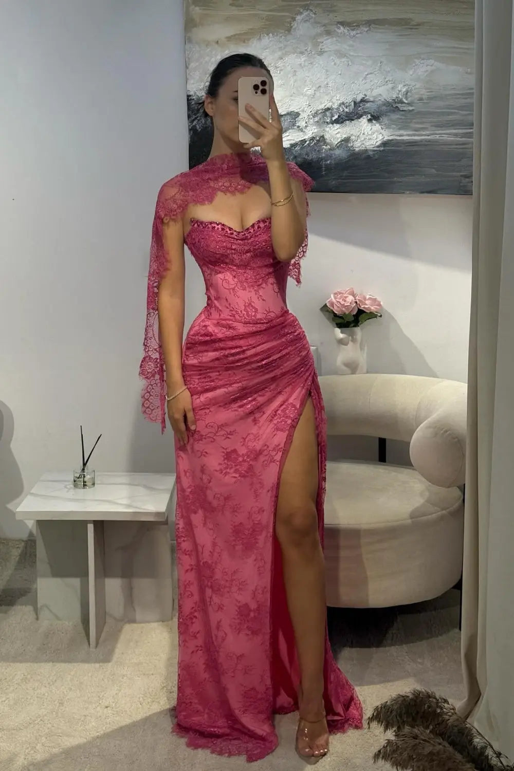 fuchsia lace dress Sheath Beaded Mermaid Sleeveless Prom SF525 – SHEER FAIRY White Floral Cotton Embroidered Spaghetti Straps Neckline Sleeves june25off Chest:100