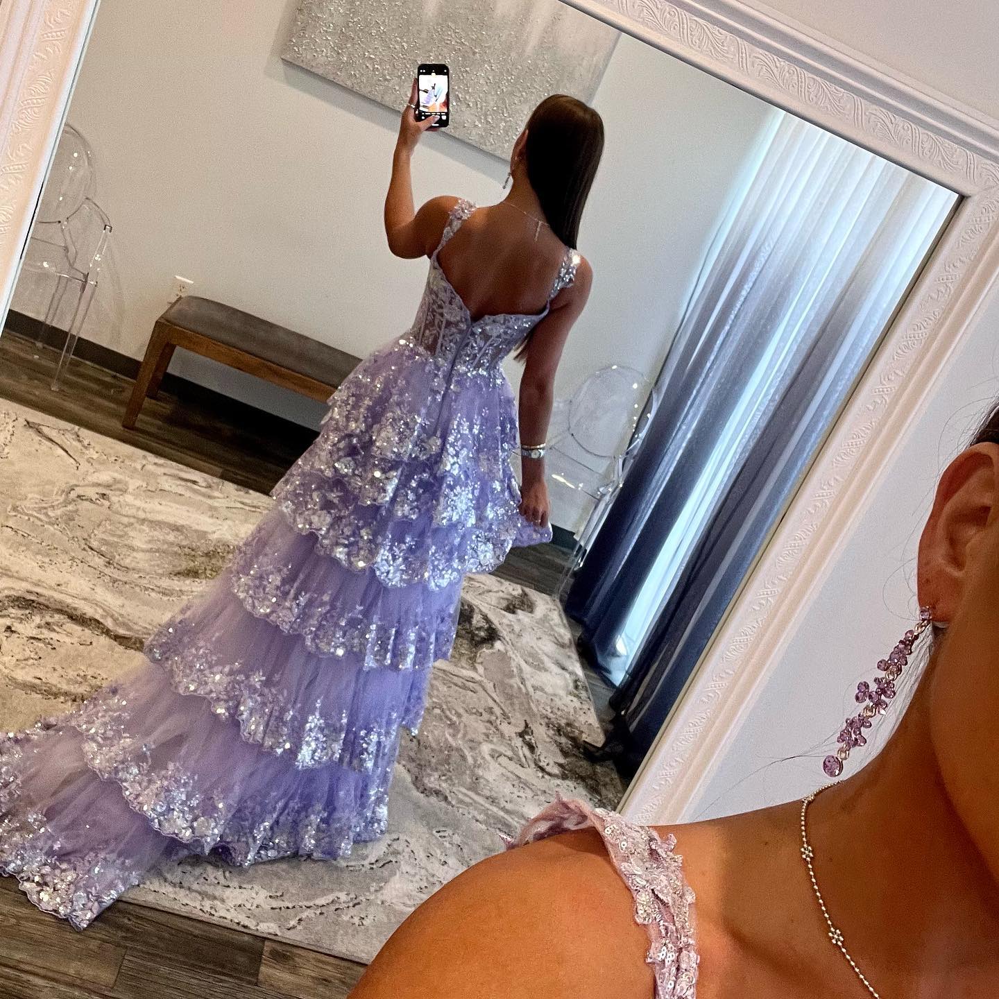 Black Off Shoulder Prom Dresses with Embroidery High Side Slit for Women Graduation Party Gowns