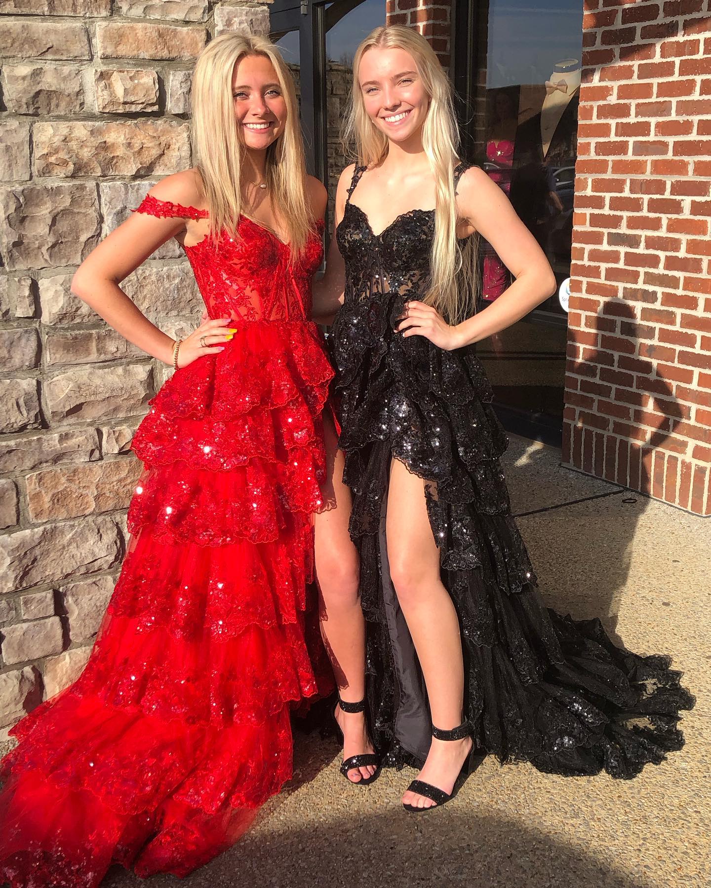 Black Off Shoulder Prom Dresses with Embroidery High Side Slit for Women Graduation Party Gowns