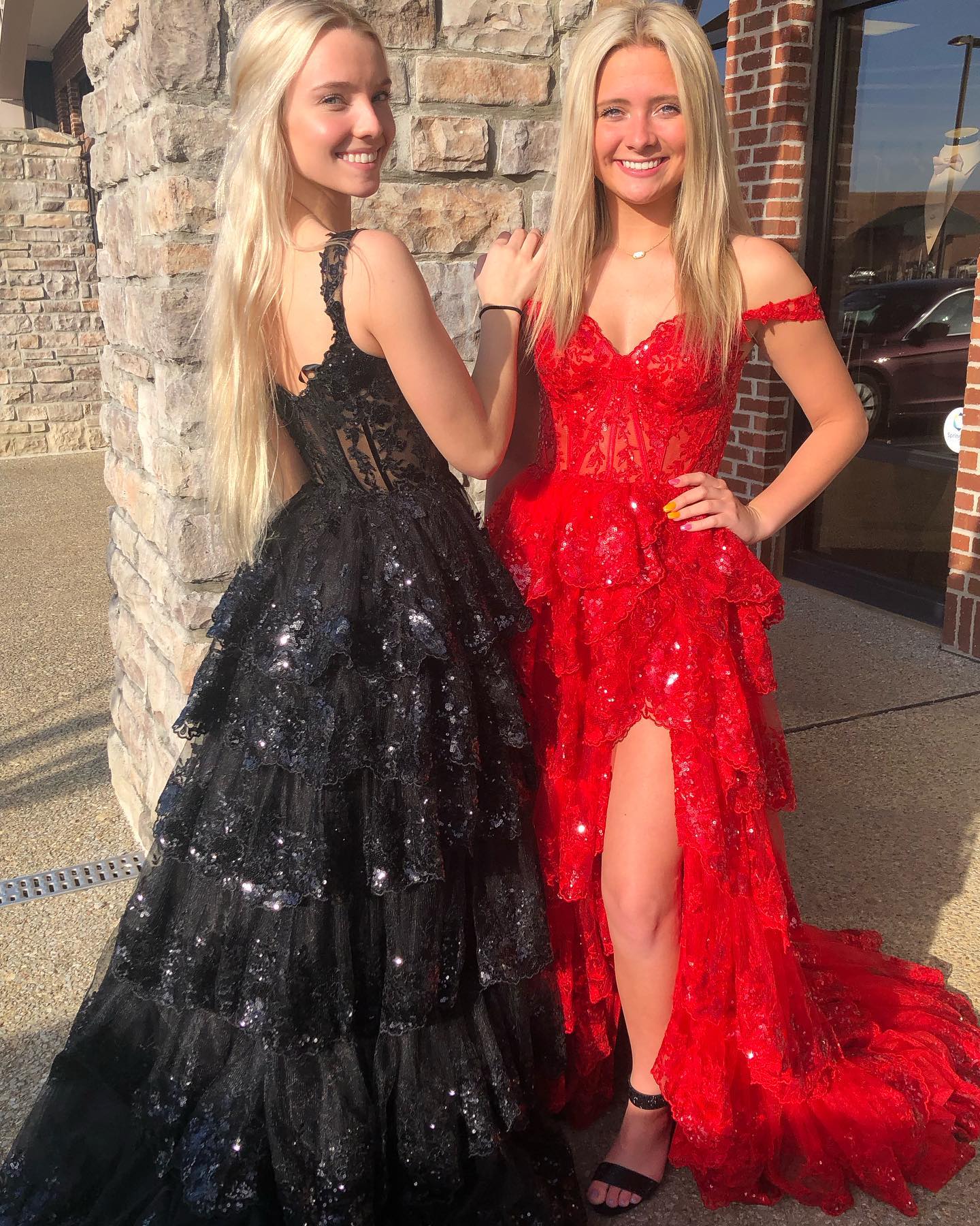 Black Off Shoulder Prom Dresses with Embroidery High Side Slit for Women Graduation Party Gowns