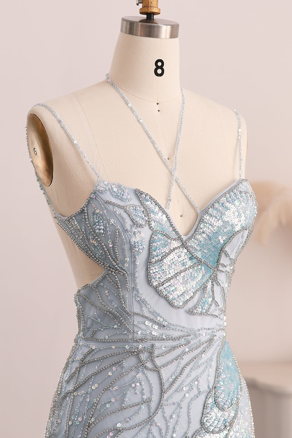 Modest 3D Floral Beaded Sweetheart Mermaid Evening Dress SS478