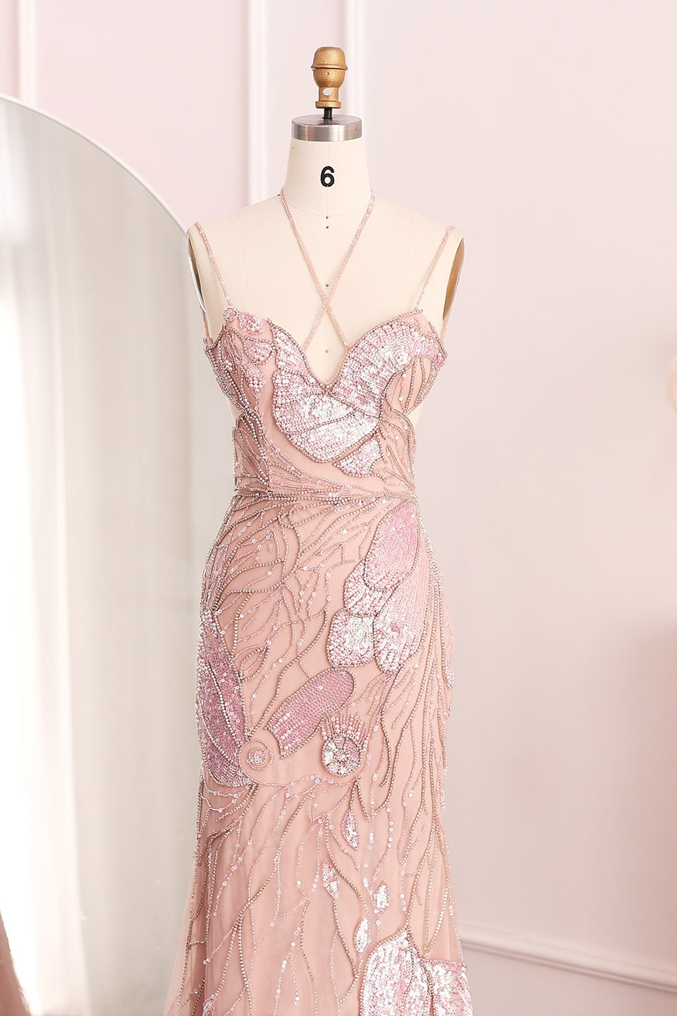 Modest 3D Floral Beaded Sweetheart Mermaid Evening Dress SS478