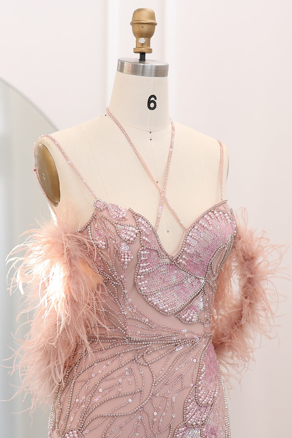 Modest 3D Floral Beaded Sweetheart Mermaid Evening Dress SS478