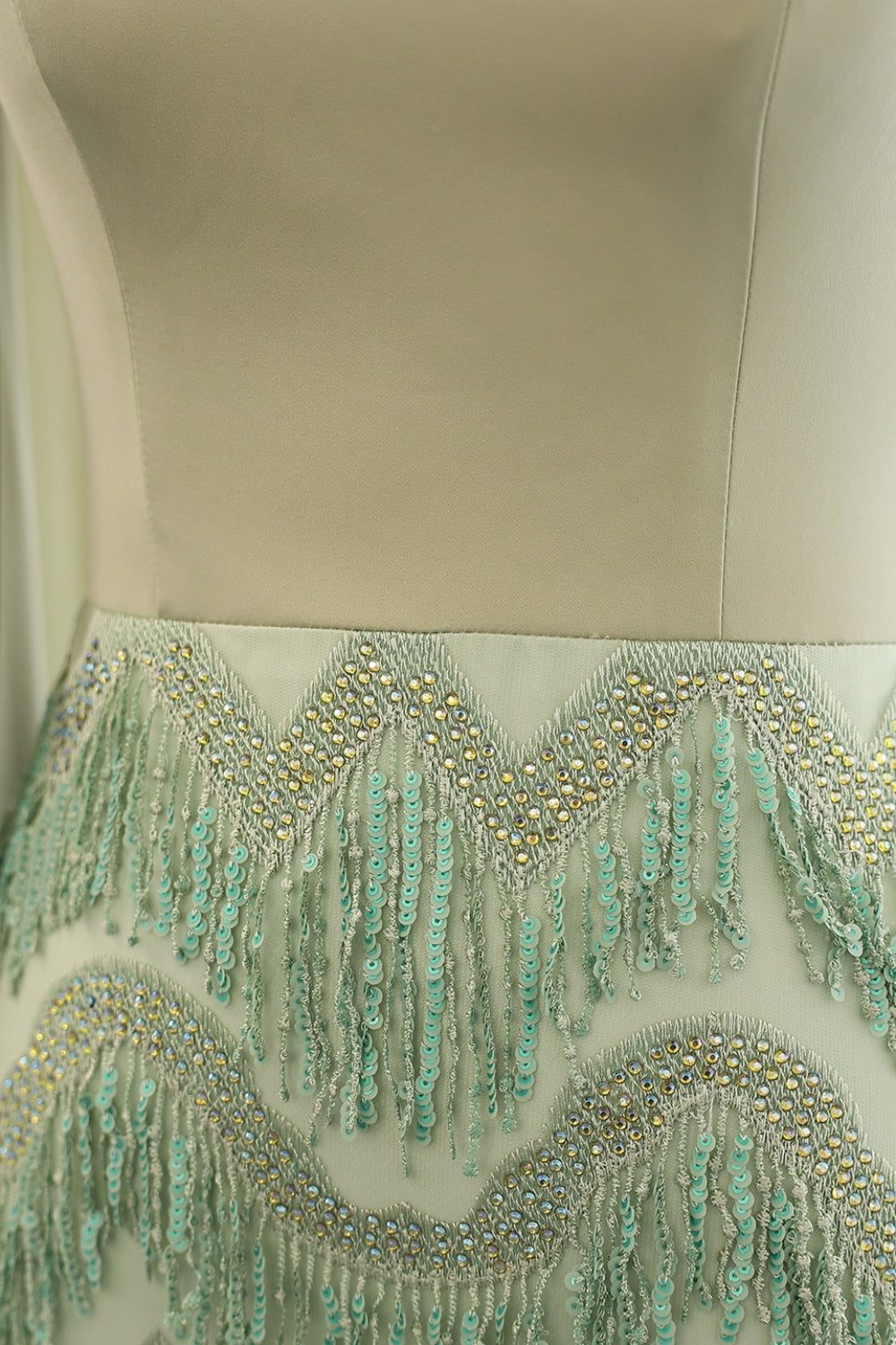 Blue Tassel Strapless Evening Dress with Cape Sleeve SS143 Sheer Fairy