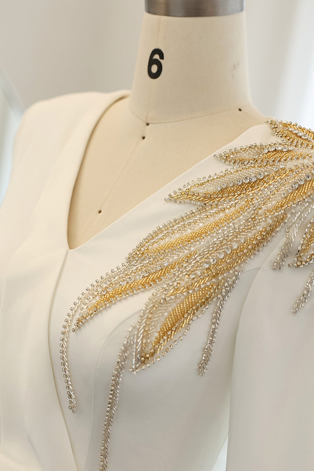 Elegant White Mermaid Evening Dress with Long Sleeves SF295 Sheer Fairy