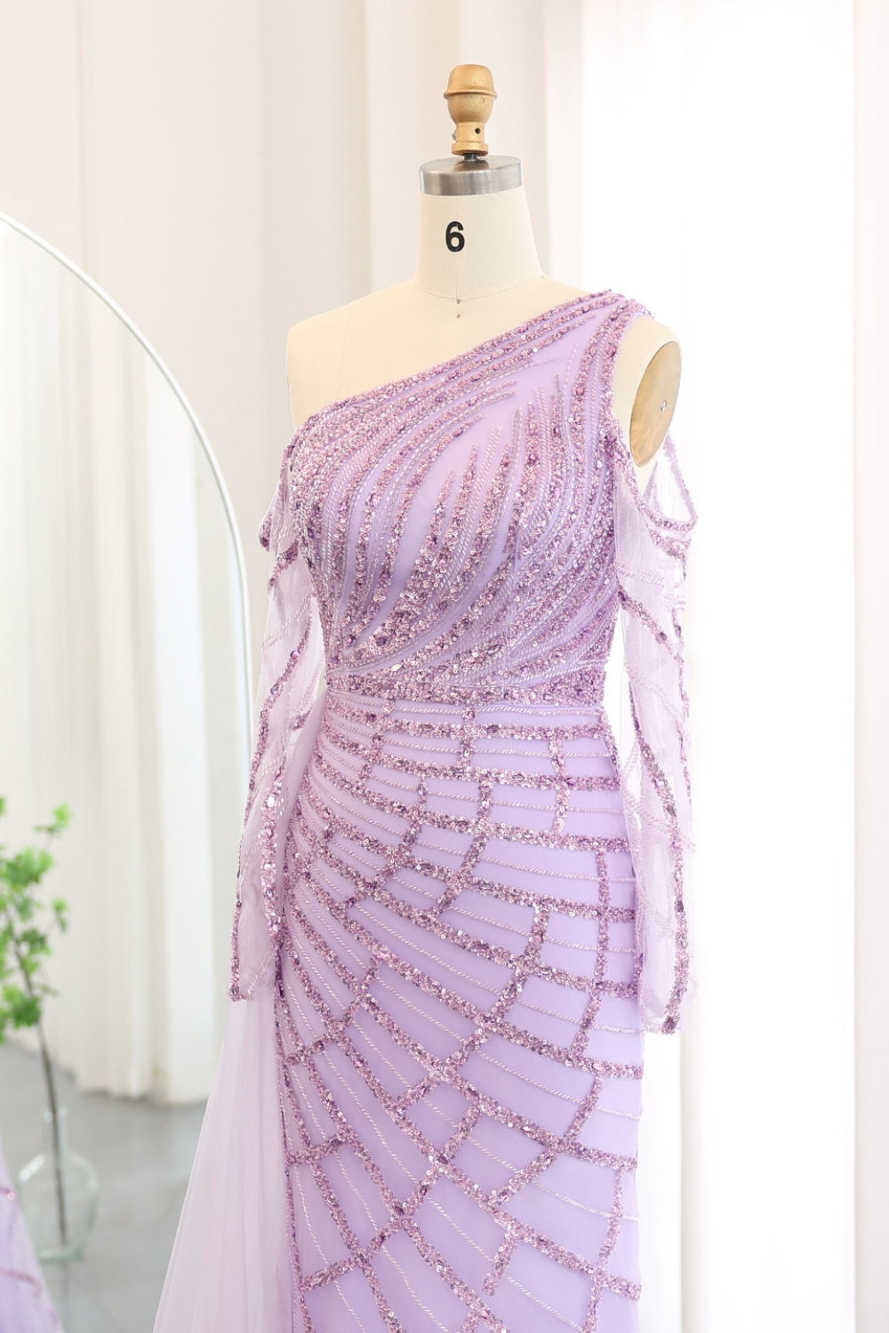 Emerald Green One Shoulder Evening Dress with Overskirt SS197 Sheer Fairy