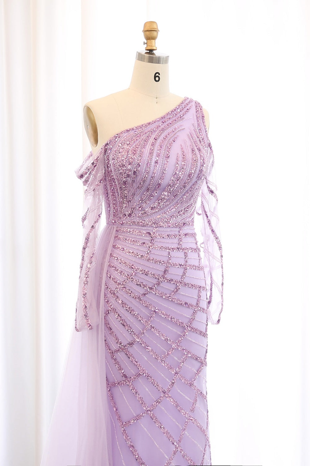 Emerald Green One Shoulder Evening Dress with Overskirt SS197 Sheer Fairy