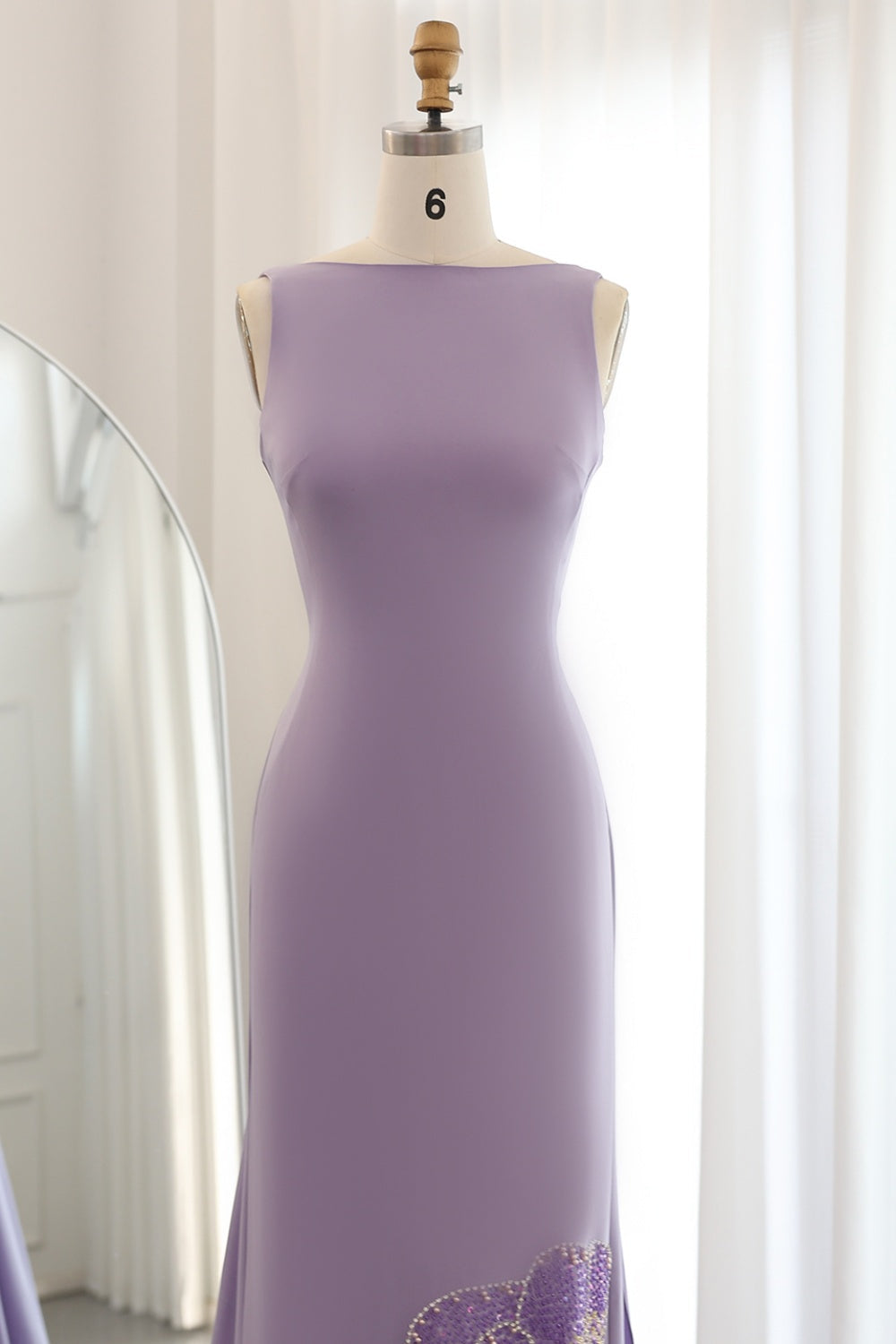 Elegant Coral Pink Butterfly Beaded Evening Dress SS471 Sheer Fairy