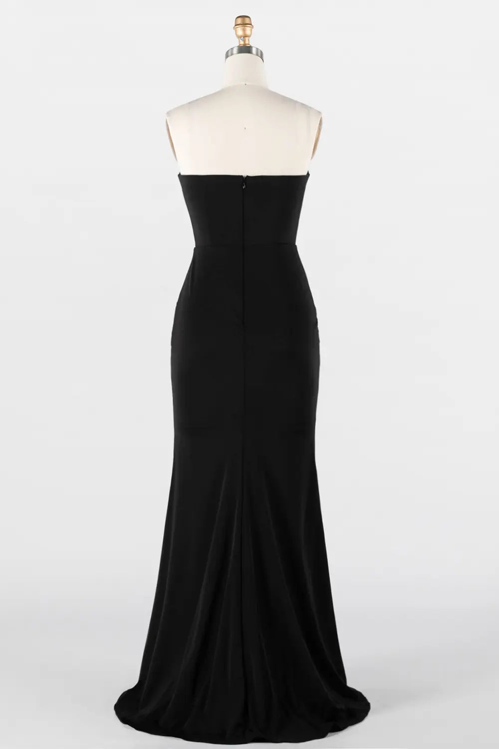 Black Strapless 3D Floral Applique Maxi Evening Dress ST033 Sheer Fairy