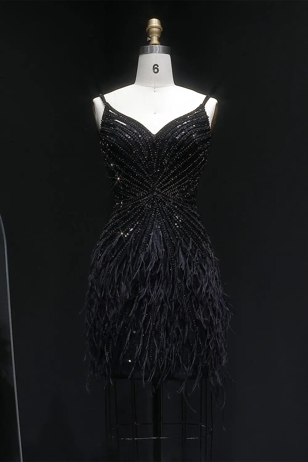 Modest Luxury Sequined Feather Sheath Homecoming Dress RM124 Sheer Fairy