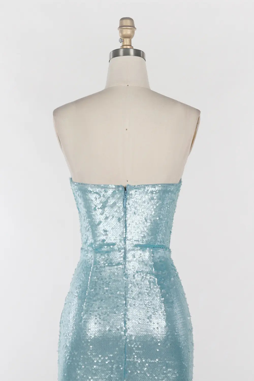 Blue Strapless Sequin Beaded Evening Dress ST096 Sheer Fairy