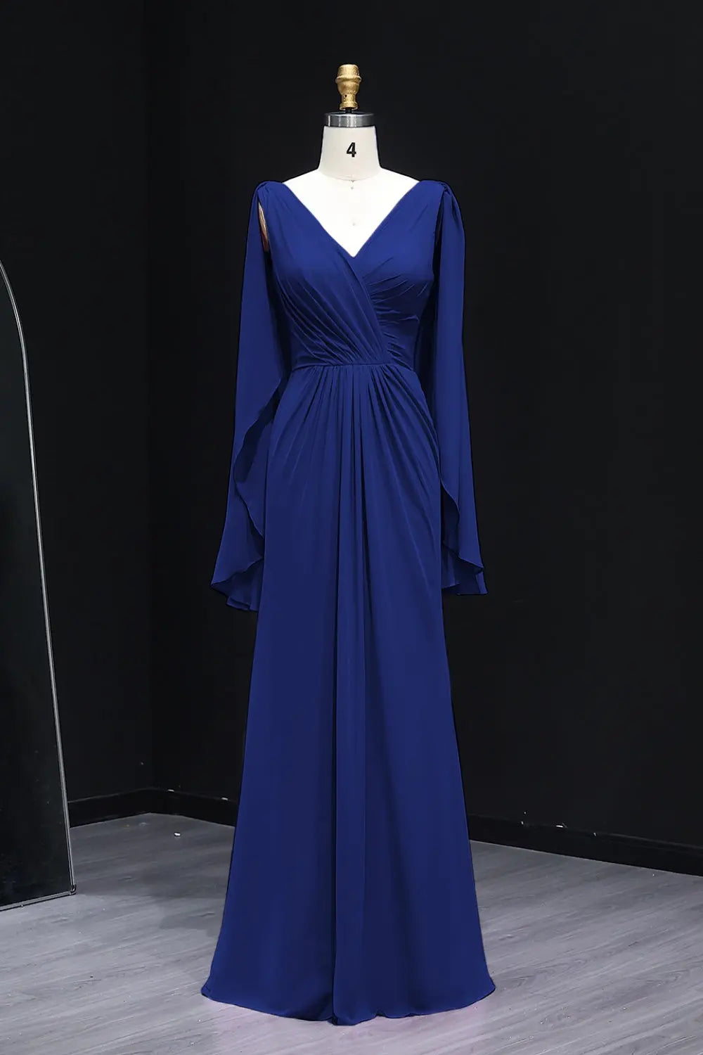 Elegant Wisteria V-Neck Chiffon A-Line Bridesmaid Dress BS007 Sheer Fairy