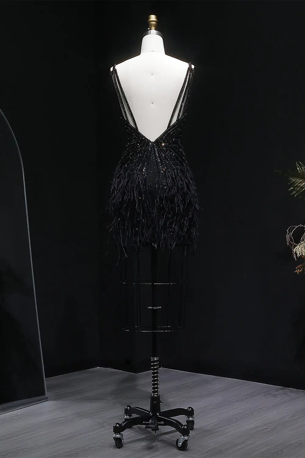 Modest Luxury Sequined Feather Sheath Homecoming Dress RM124 Sheer Fairy