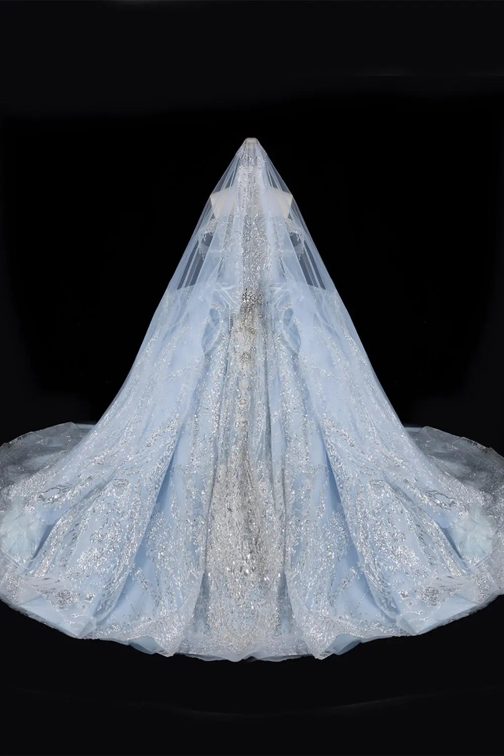 Pink Beaded Glitter Ball Gown Wedding Dress SW609 Sheer Fairy