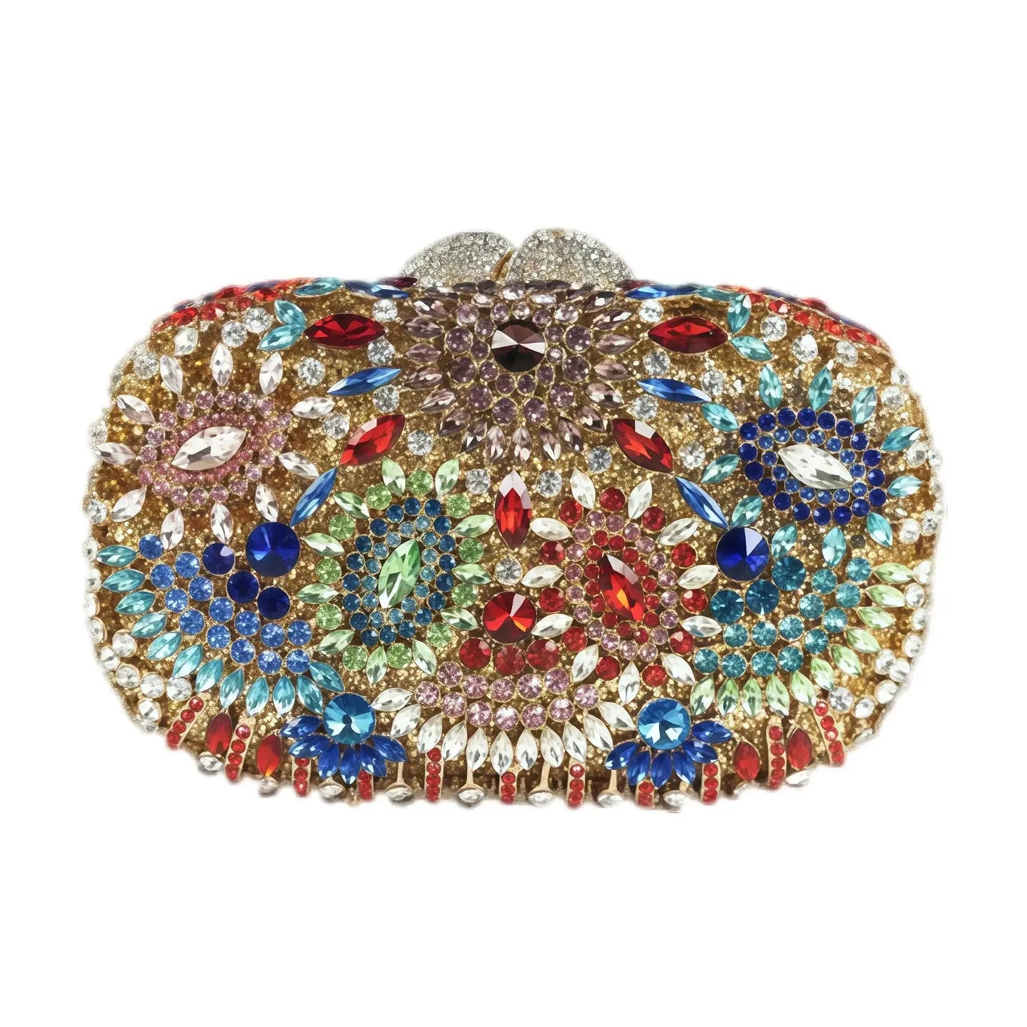 Silver Crystal Starburst Clutch Rhinestone Evening Purse HB022 Sheer Fairy