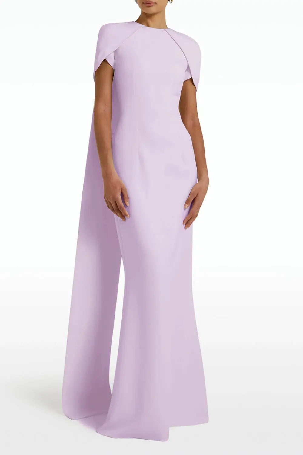 Simple Lilac Straight Evening Dress with Cape SF033 Sheer Fairy