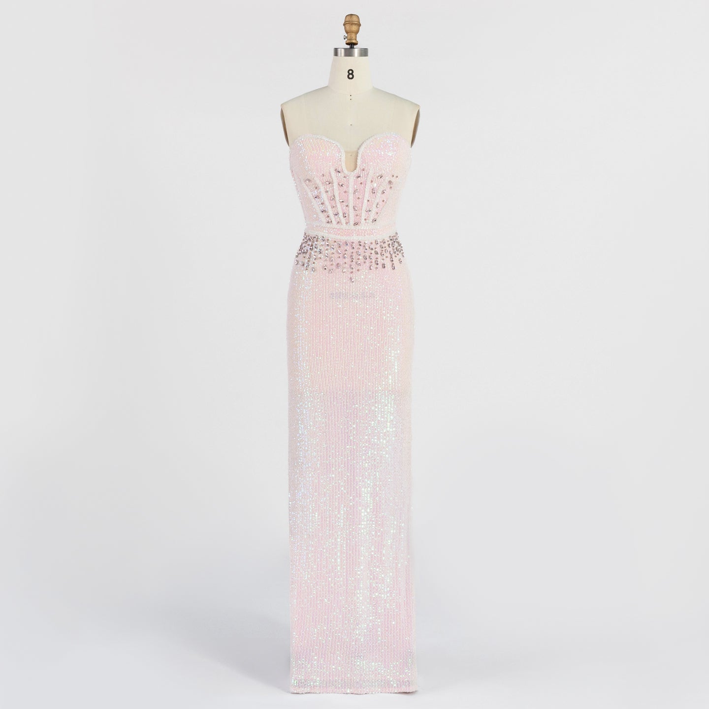 Strapless Sweetheart Corset Sequin Mermaid Gown Beaded Waist Formal Evening Dress ST006 Sheer Fairy