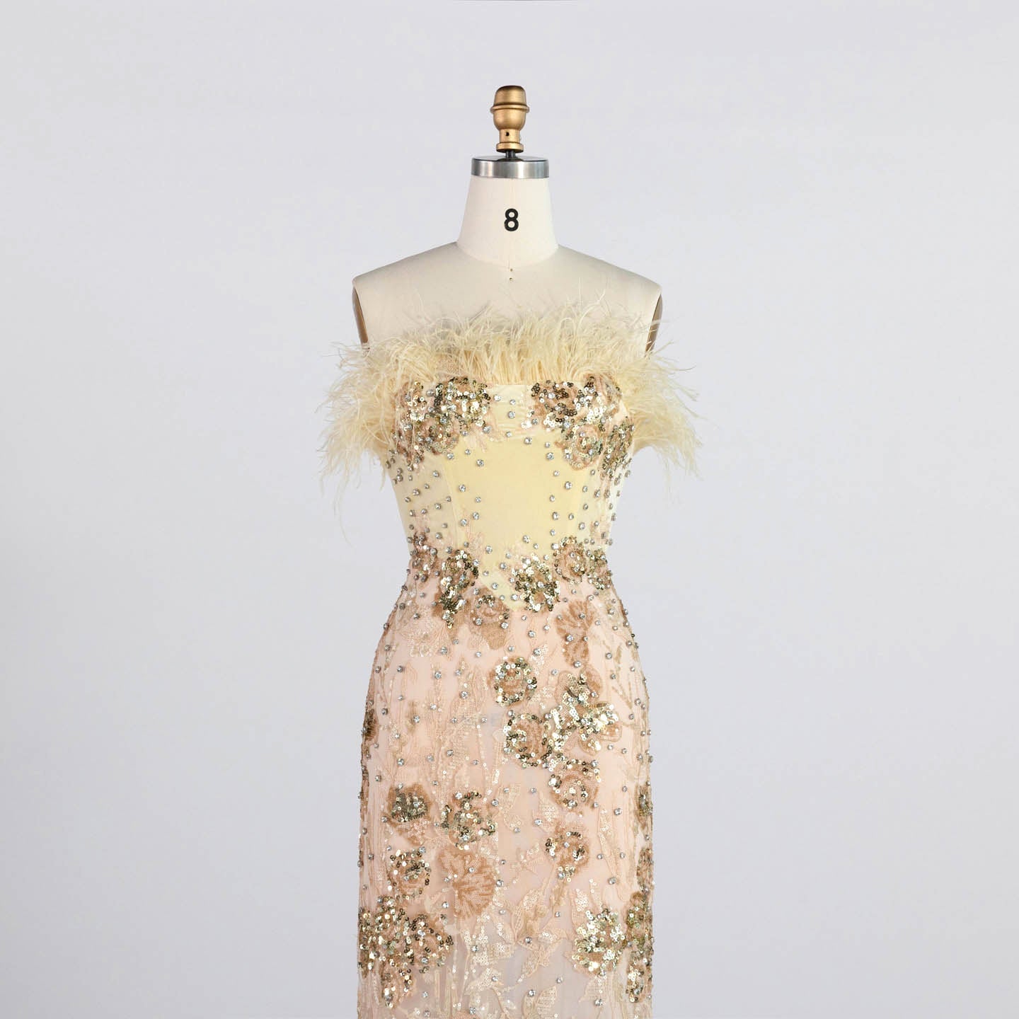 Strapless 3D Floral Satin Mermaid Gown Floor Length Formal Evening Dress ST007（副本） Sheer Fairy