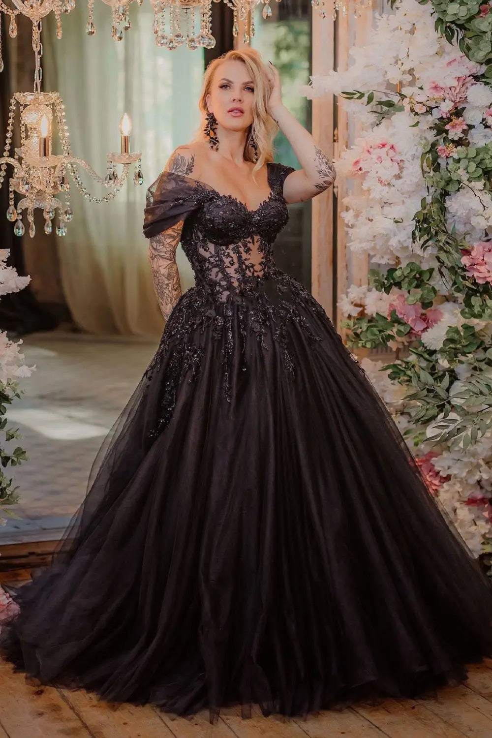 black fairy wedding dress Purple Dark Fairytale Goth Wedding Dress with Cape