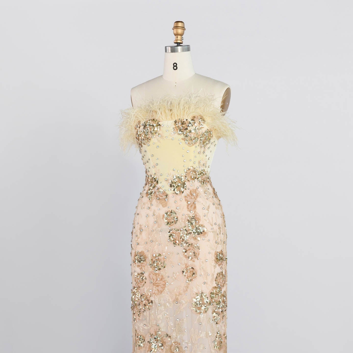 Strapless 3D Floral Satin Mermaid Gown Floor Length Formal Evening Dress ST007（副本） Sheer Fairy