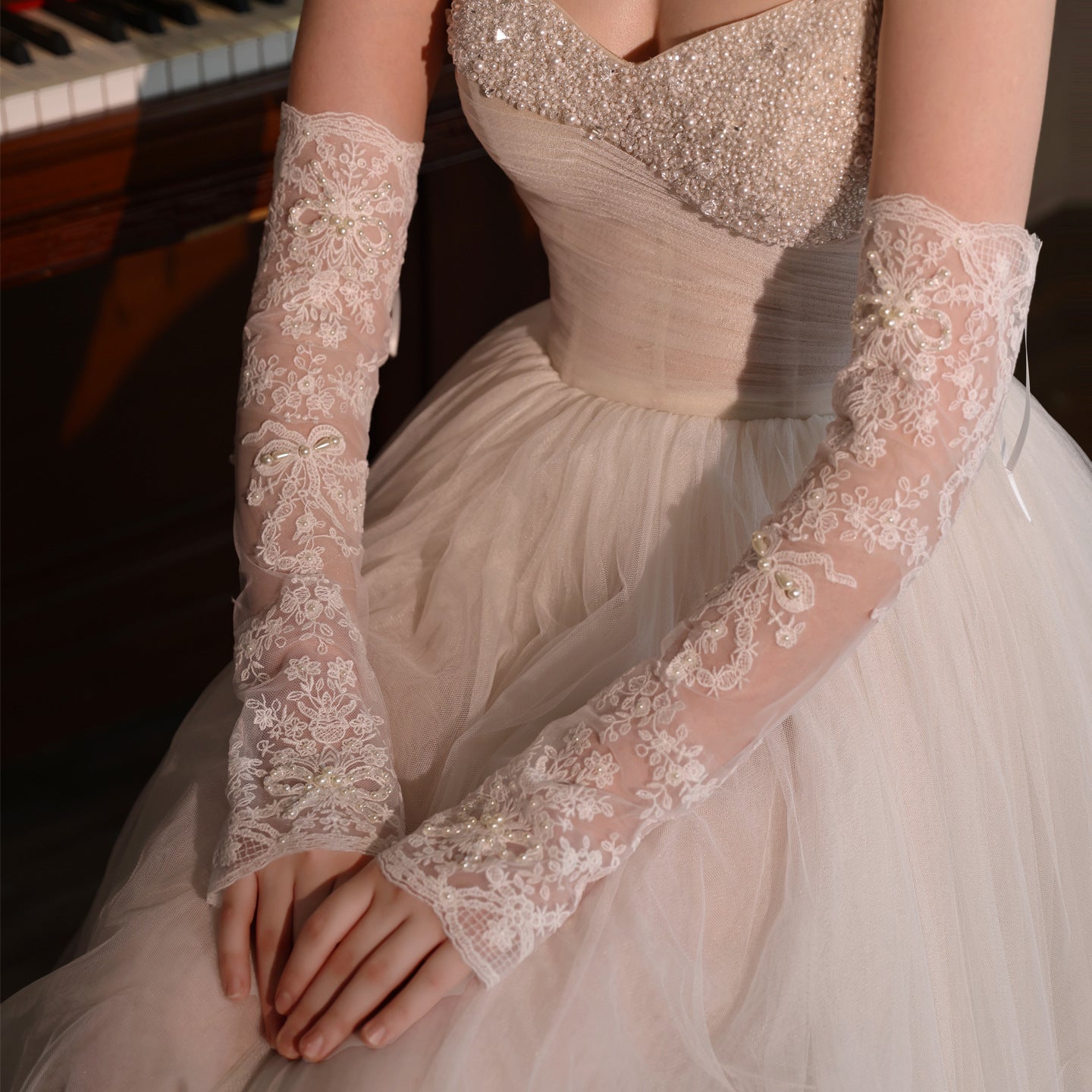 Long Velve Formal Gloves Wedding Prom Evening Gown Bridal Accessories GL004（副本） SHEER FAIRY