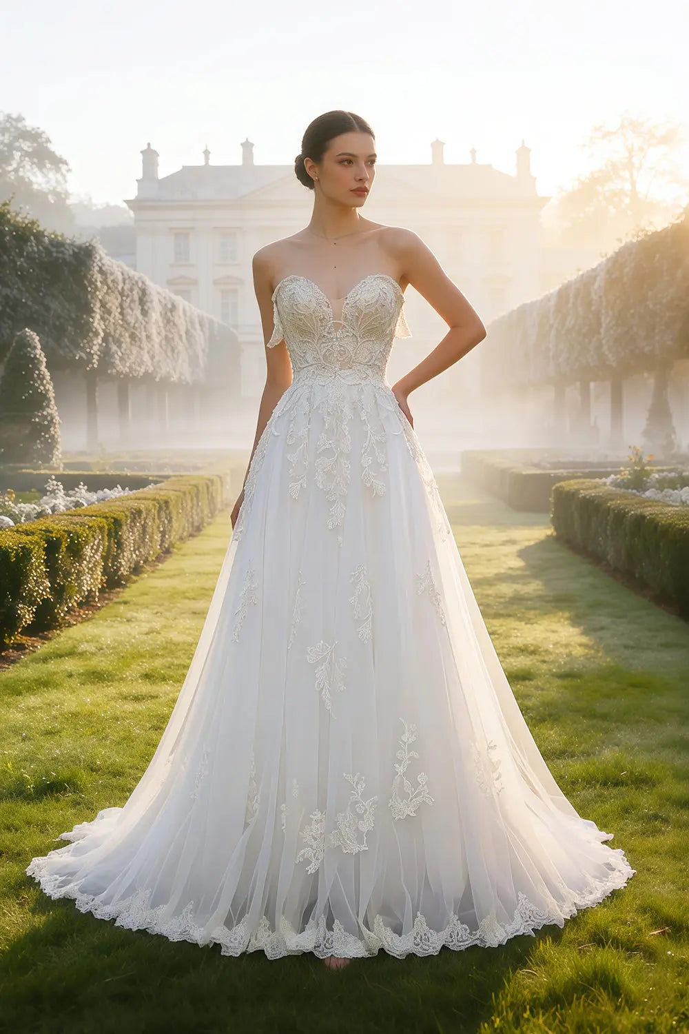 Fairy-Tale Tulle Ballgown Wedding Dress SW640 Sheer Fairy