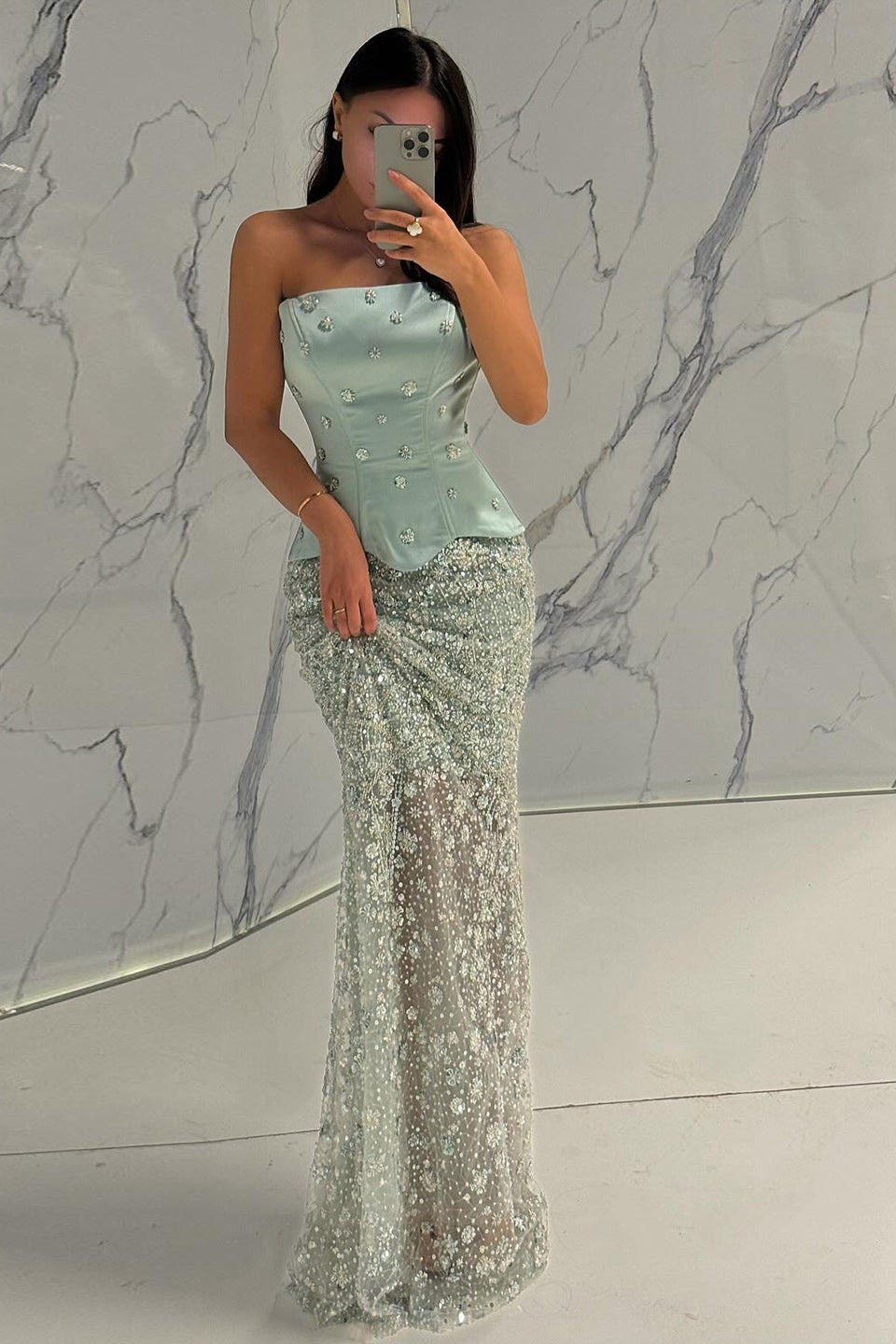 Corset Bodice Mermaid 3D Floral Evening Dress SS697