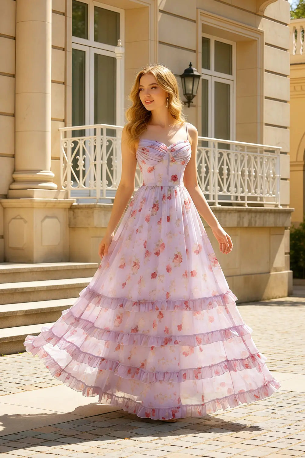 Strapless Sweetheart Pink Floral Jacquard Ball Gown Prom Dress SH417 Sheer Fairy