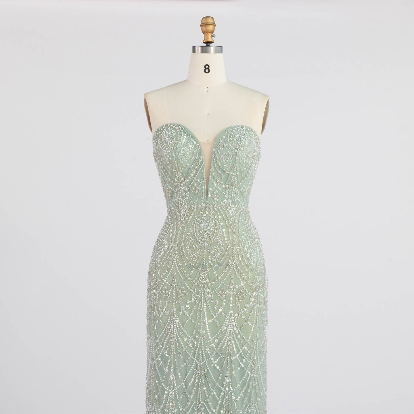 High Neck Cold Shoulder Beaded Sequin Evening Gown Tassel Fringe Formal Prom Dress ST005 Sheer Fairy