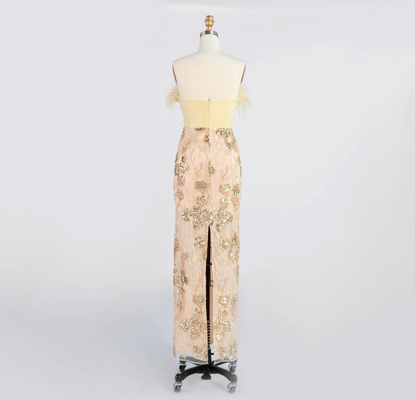 Strapless 3D Floral Satin Mermaid Gown Floor Length Formal Evening Dress ST007（副本） Sheer Fairy