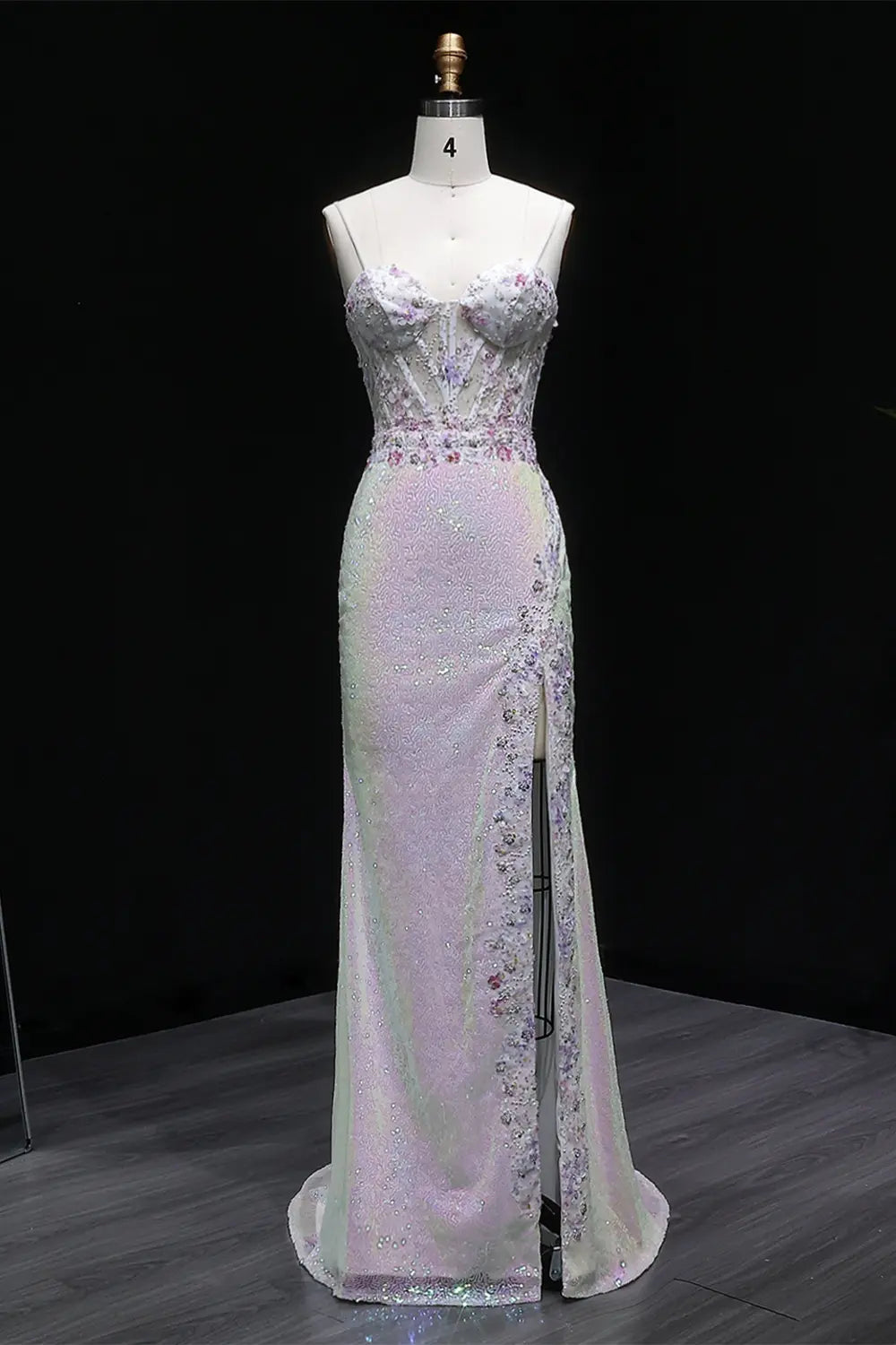 Sexy Split Side Backless Long Gradient Pink Prom Dress Party Gown SH061 Sheer Fairy